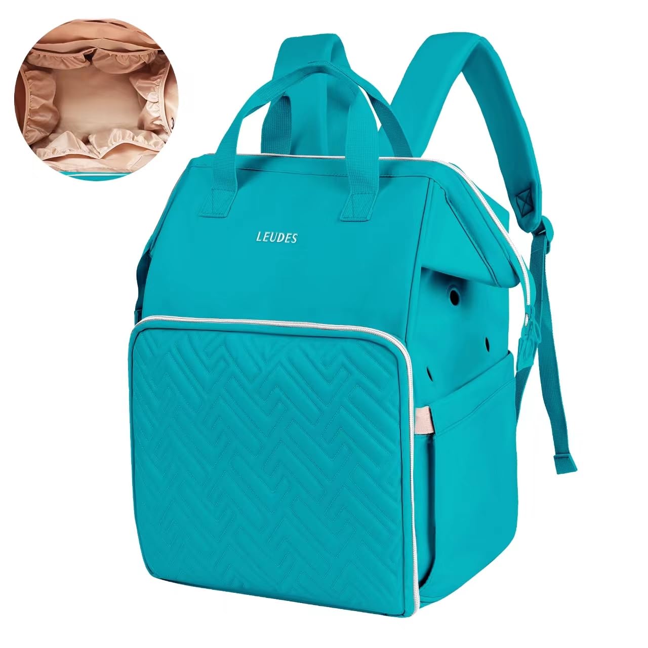 Leudes Crochet Bag Backpack for Yarn Storage Tote Travel Large Knitting Bag