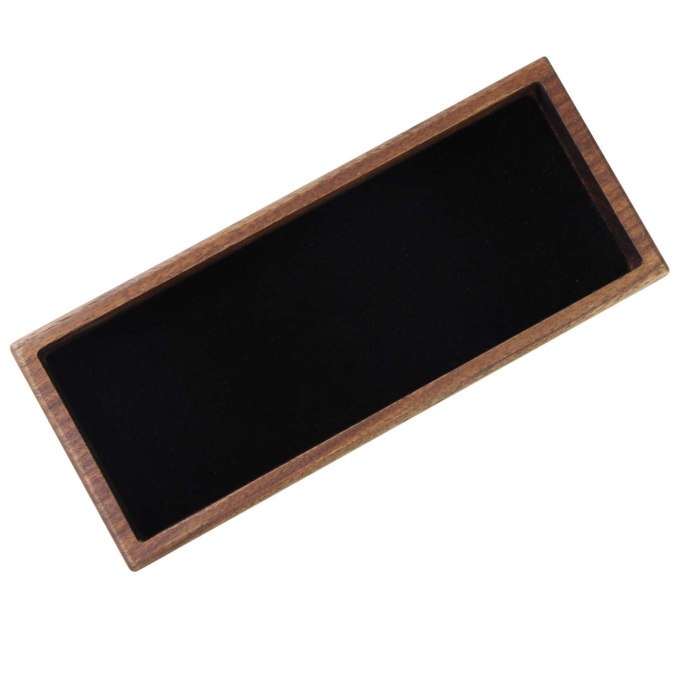 aufodara Wood Pen Tray Desktop Office Storage Box Coin Keys Holder