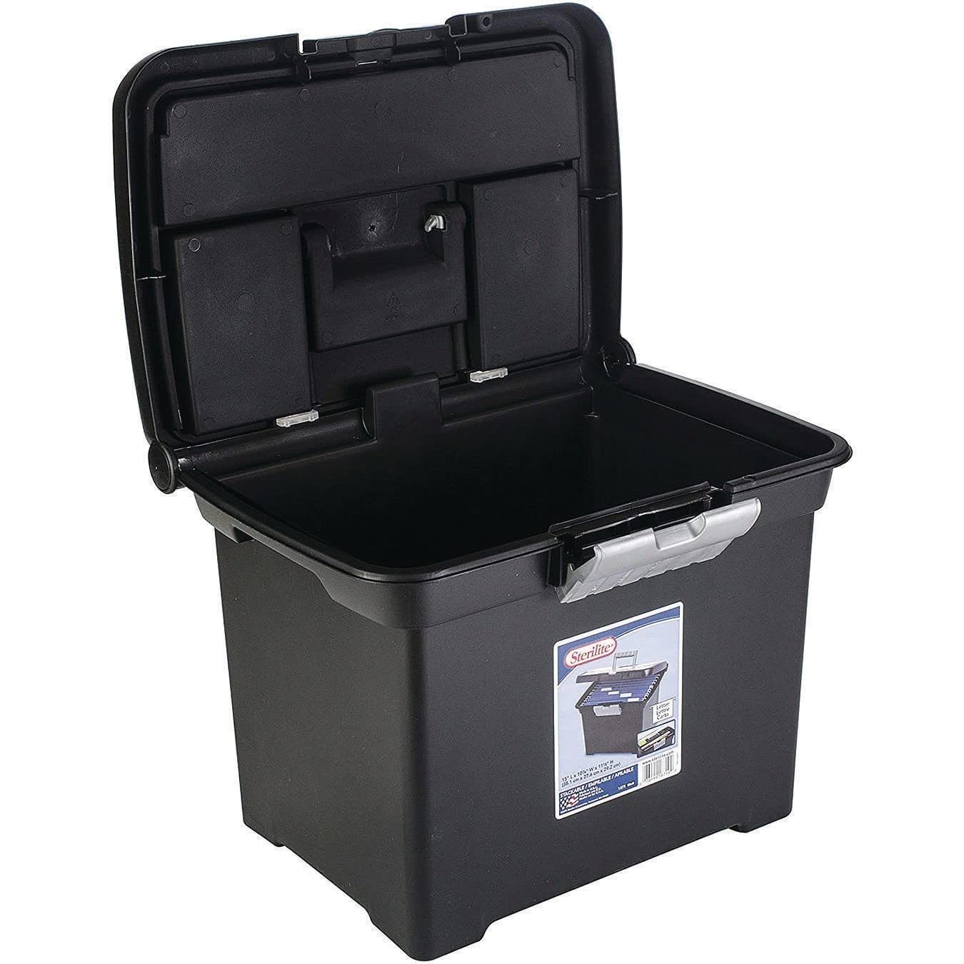 STERILITE Portable File Box, Black (ST1871-9004)