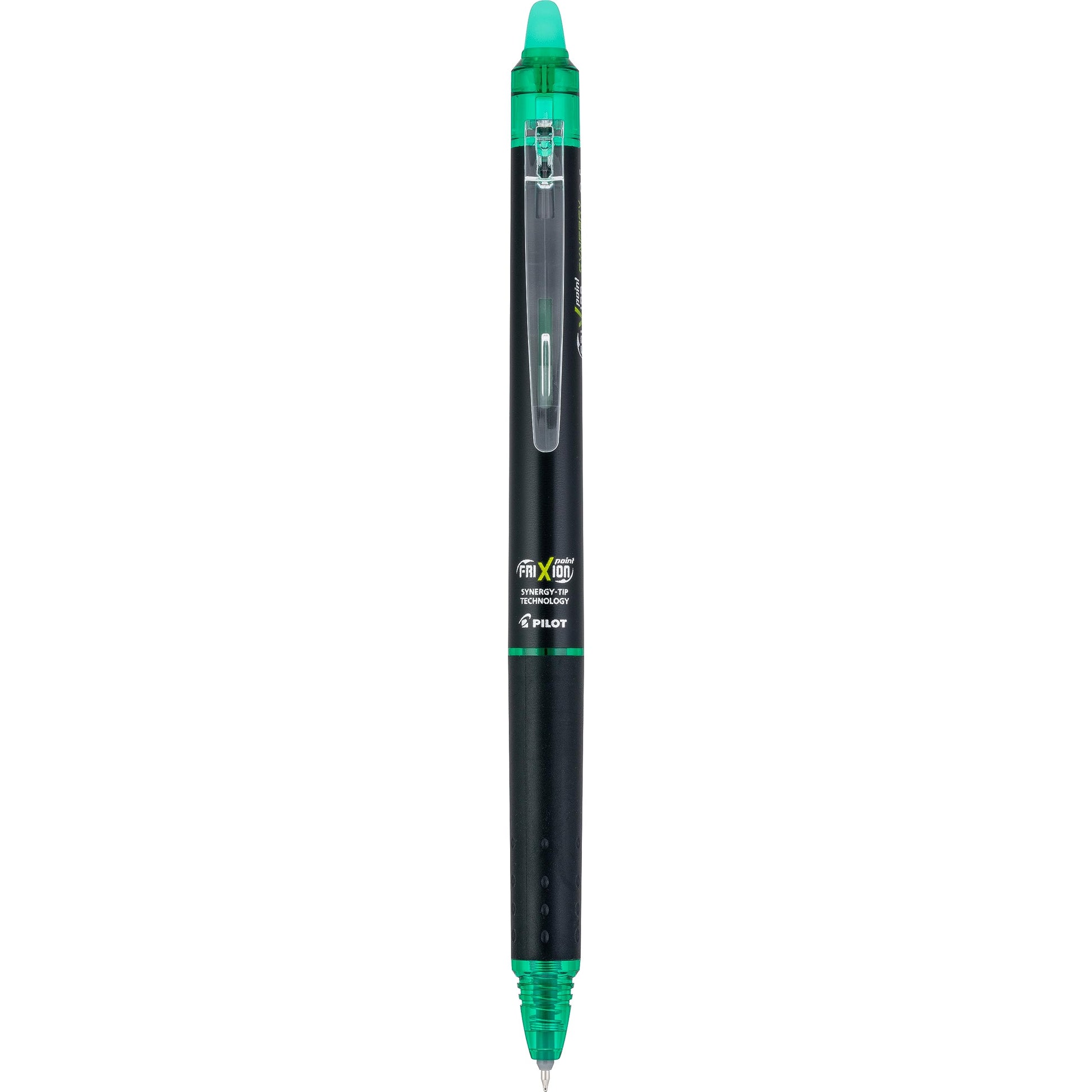 Pilot FriXion Synergy Clicker Erasable Gel Ink Pens, 0.5mm, Green, 12-Pack