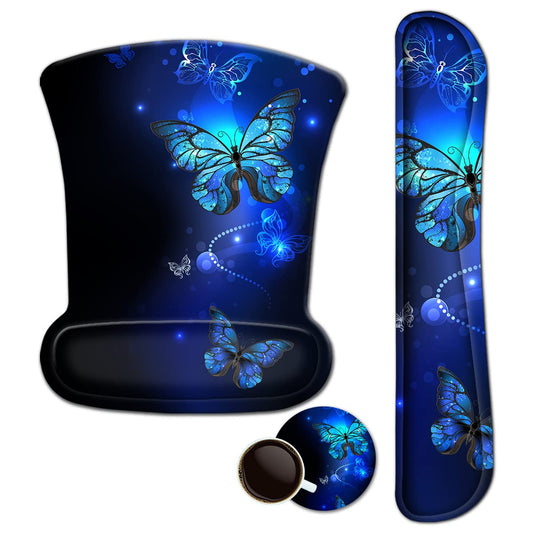 Mouse Pad with Wrist Support and Keyboard Wrist Rest Pad Set,Ergonomic Mouse Pads for Computers