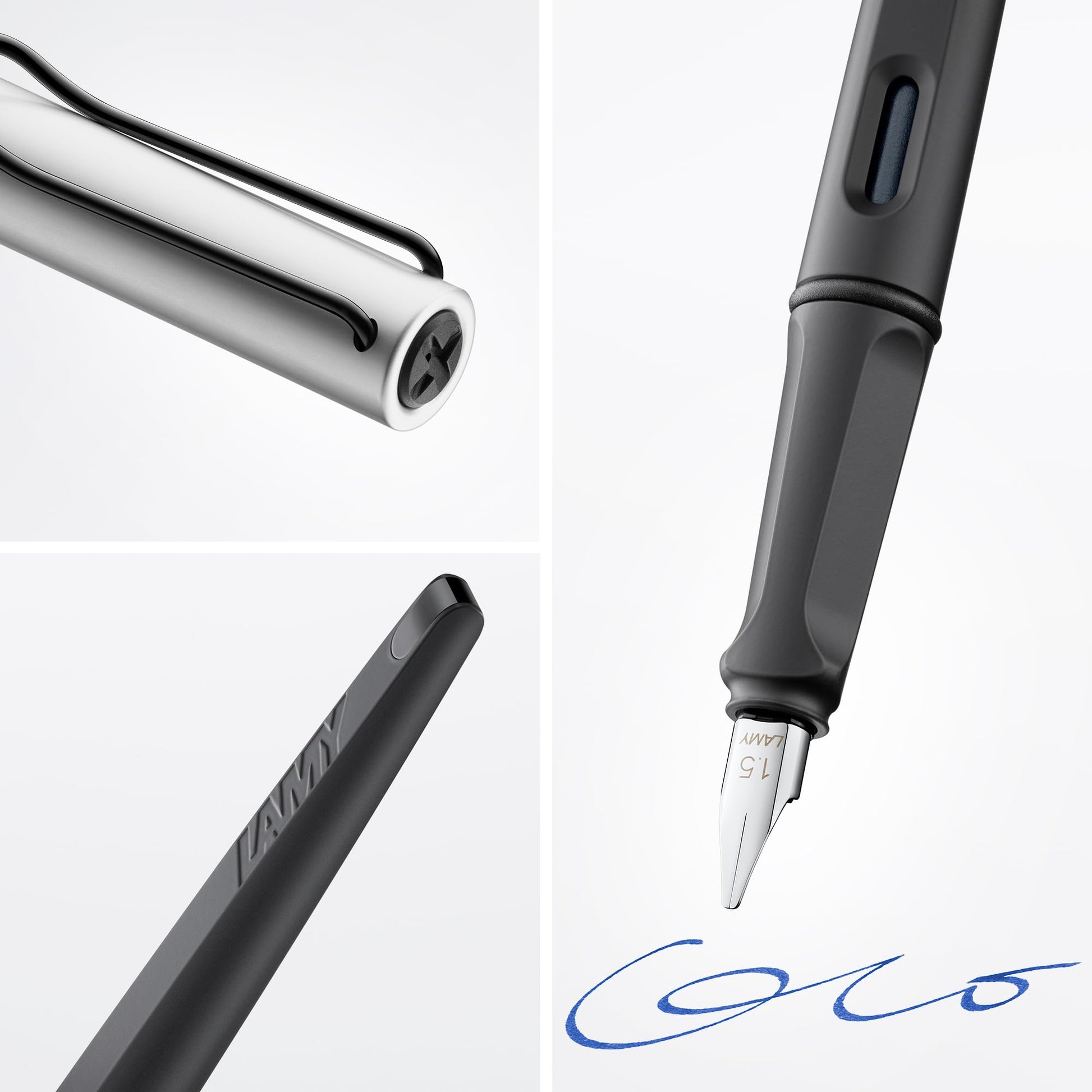 Lamy joy AL - calligraphy fountain pen with ergonomic grip & polished steel nib in line width 1.1