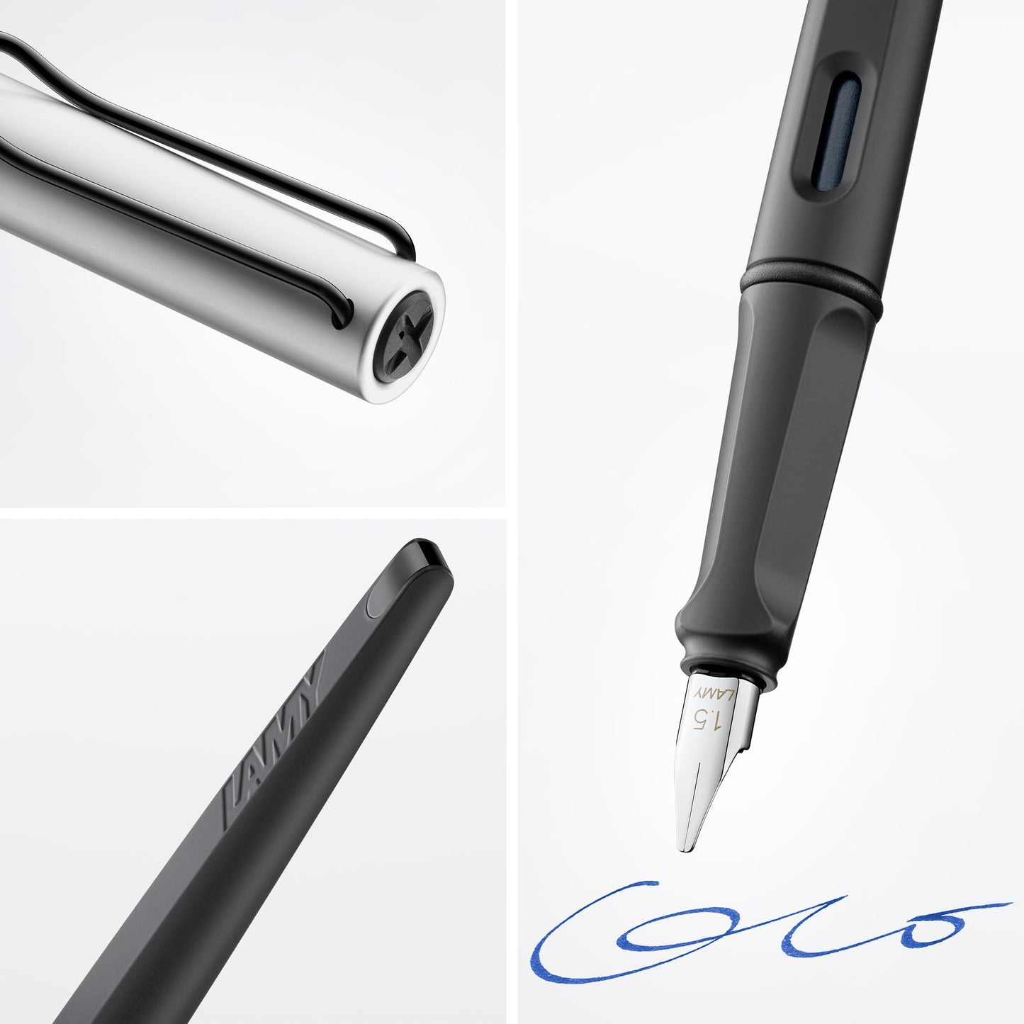 Lamy joy AL - calligraphy fountain pen with ergonomic grip & polished steel nib in line width 1.5