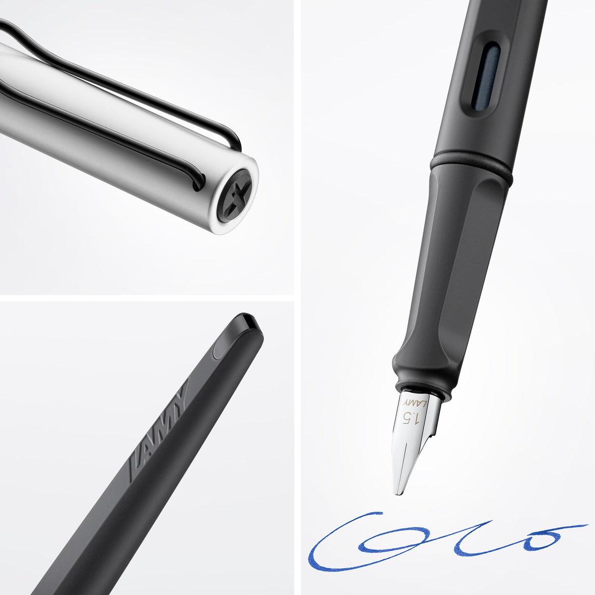Lamy joy AL - calligraphy fountain pen with ergonomic grip & polished steel nib in line width 1.5