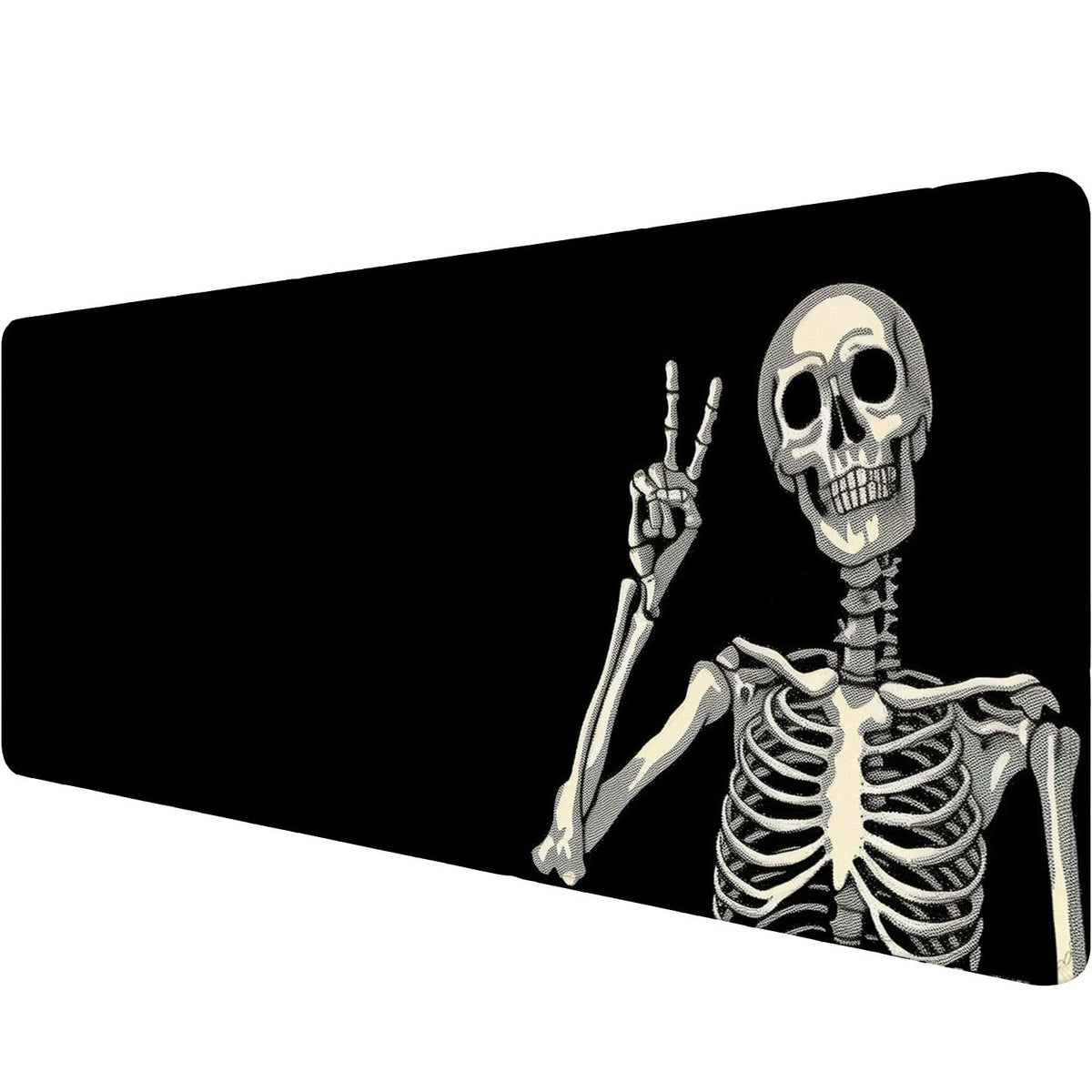 Skull Skeleton Desk Pad Mouse Pad Funny Black Halloween Mousepad XL Large Gaming Mouse Pad Laptop