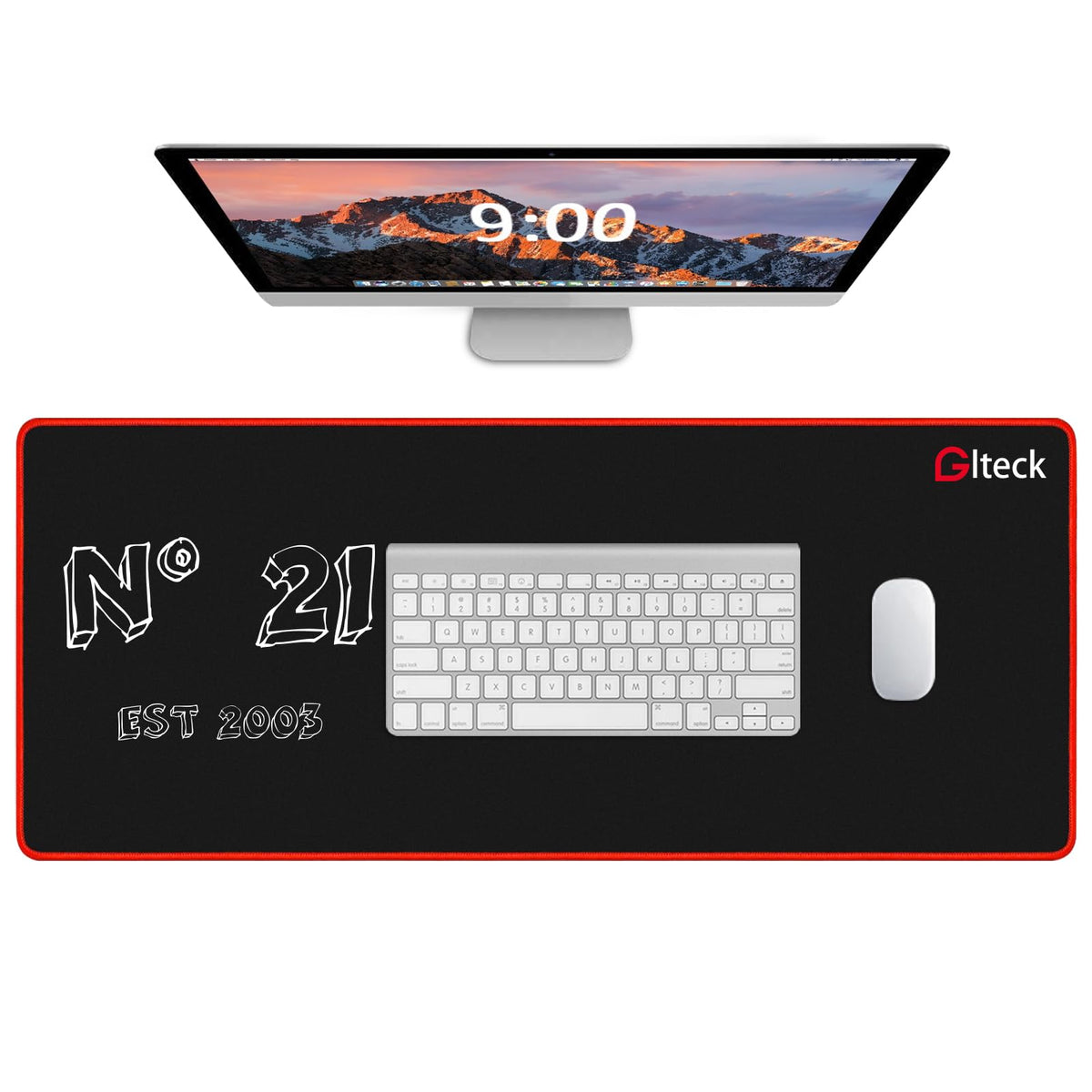 GGLTECK Mouse Pad with 21st Birthday Creative Printing, 36"x16.5" Extended Non-Slip Rubber Mouse