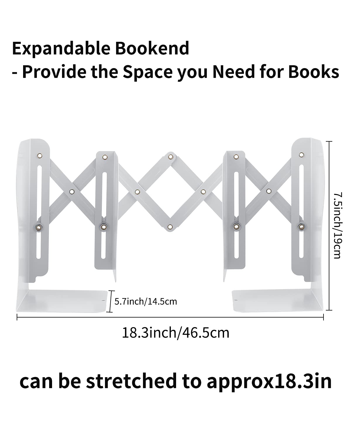 MSDADA Adjustable Bookends, Book Ends for Heavy Books, Expandable Book Organizer for Desk, Shelf