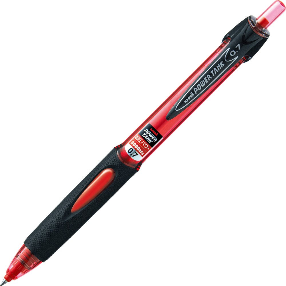 三菱鉛筆 Mitsubishi Pencil SN200PT07.15 Pressurized Ballpoint Pen, Power Tank, 0.7, Red, 10 Pieces