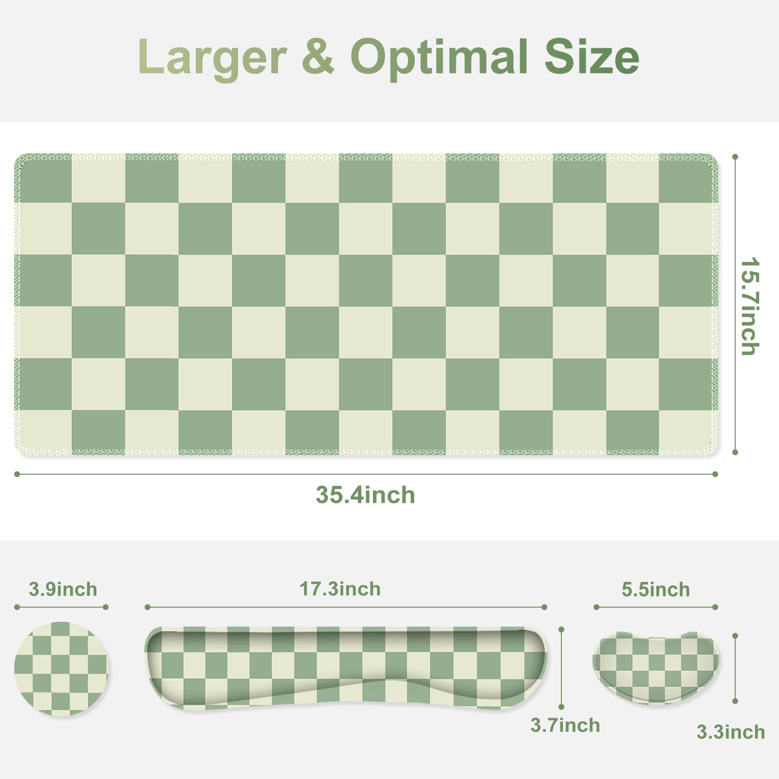 NXZGO Large Gaming Mouse Pad Set, 4 in1 Ergonomics Keyboard Desk Mat with Memory Foam Wrist Rest
