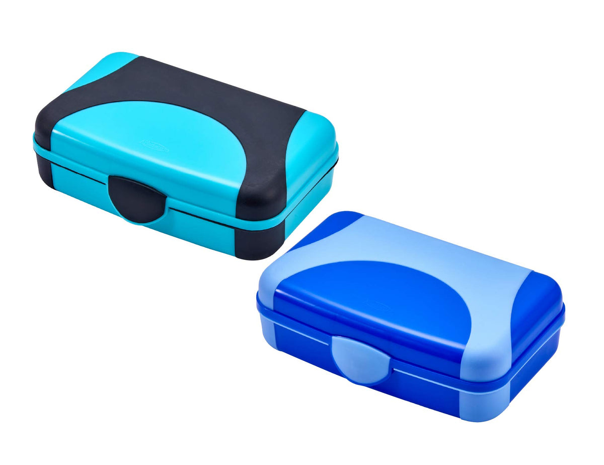 LockerMate by Bostitch Hard Pencil Case, Durable Plastic Pencil Box, Kid-Friendly Colors in Blue &