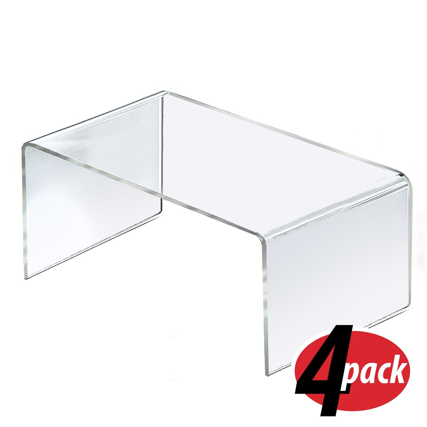 Azar Displays 515311 12" W x 7.75" D x 6" H Acrylic Riser (4 Pack)