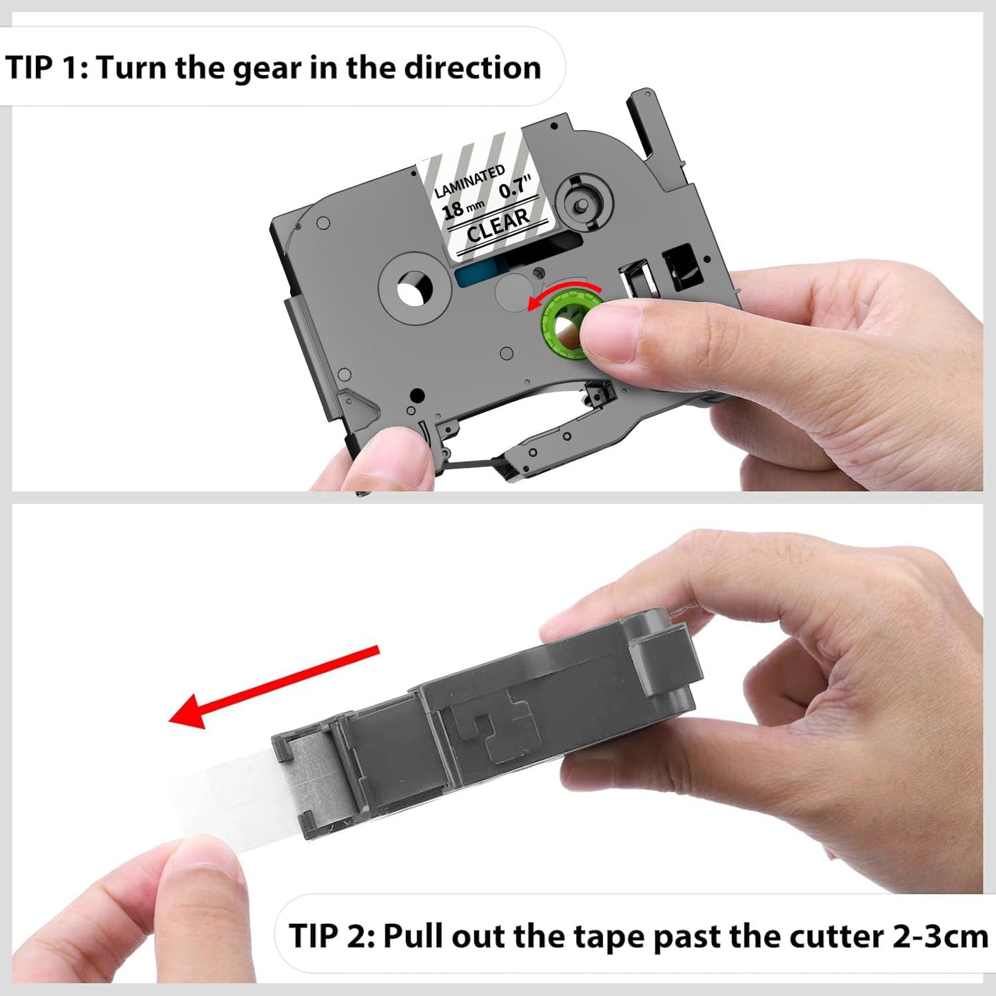 Compatible with Brother P Touch Label Tape TZe-141 18mm 0.7" Black on Clear