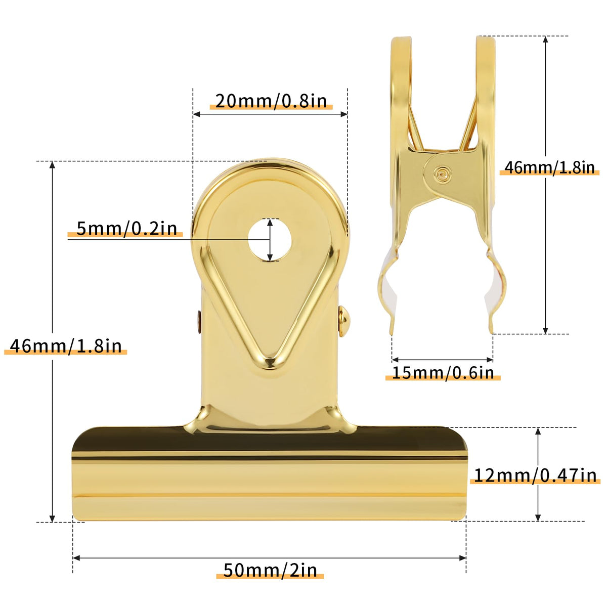 SIAMESE Bulldog Clips, 8 Pcs Binder Clips for Office & Kitchen, Multi-Purpose Binder and Food Bag