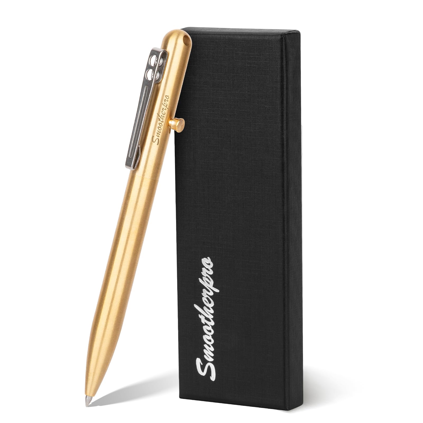 SMOOTHERPRO Solid Brass Bolt Action Pen，Compatible with Parker Refill