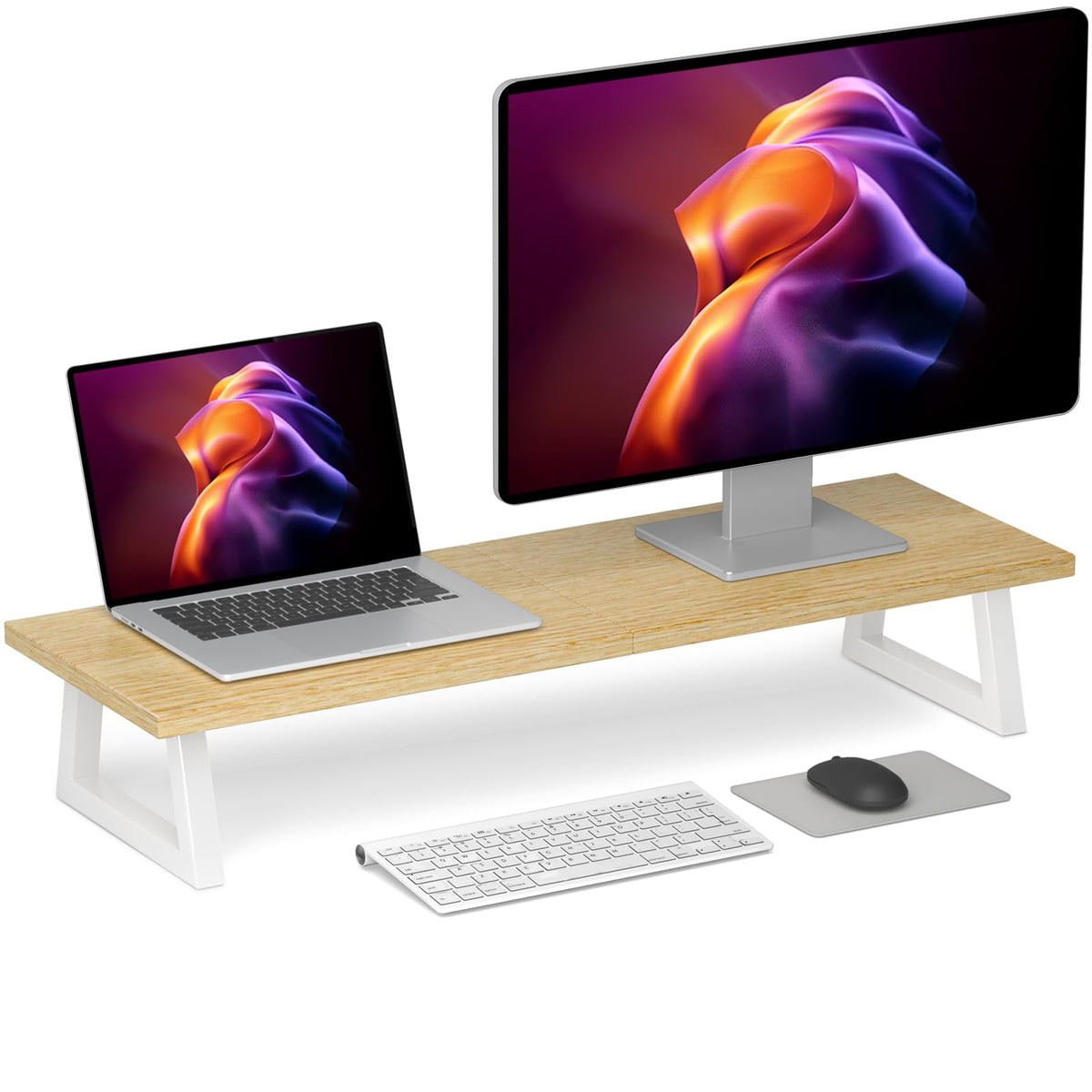TEAMIX 31.5 inch Dual Monitor Stand Riser, Laptop/TV Stand, Desk Organizer