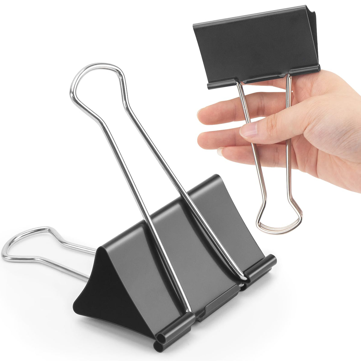 OWLKELA 18 Pcs Binder Clips, 3 Inch, Black