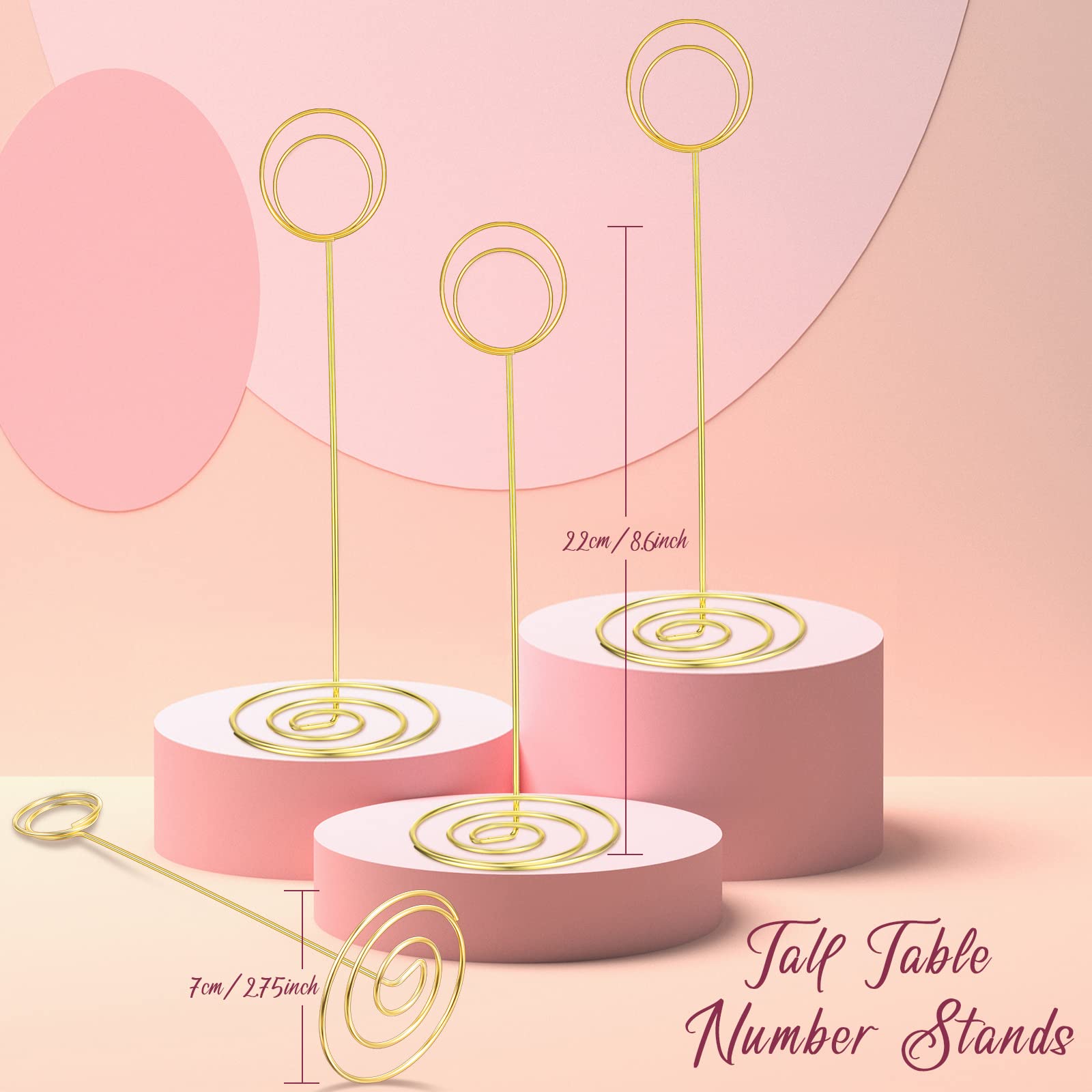 24 Pack 8.86 Inch Table Number Holder Wire Photo Holder Picture Name Menu Clips Memo Note Cards