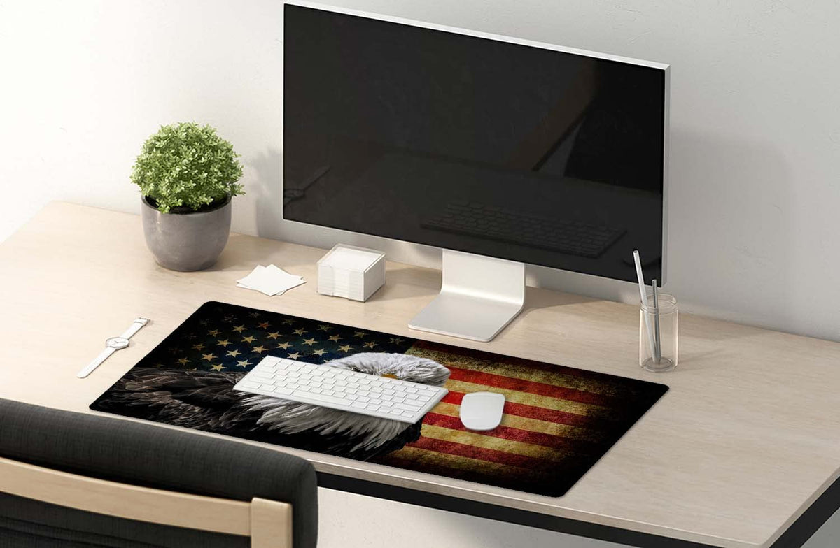 SSOIU Extended Gaming Mouse Pad - Non-Slip Water-Resistant Rubber Base Computer Keyboard Mouse Mat