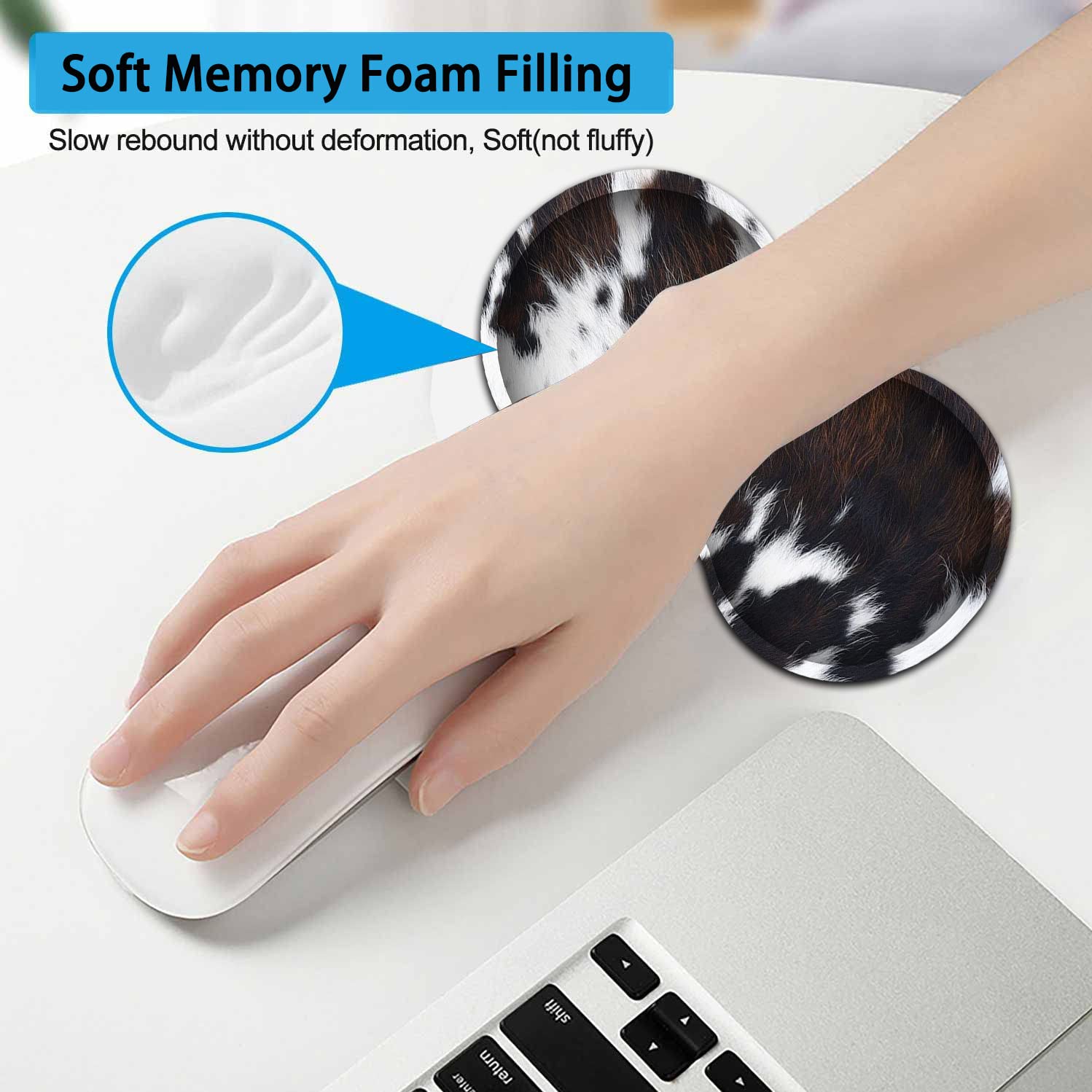 Large Mouse Pad, Extended Office Desk Pad 31.5x11.8in, Ergonomic Memory Foam Mouse Wrist Rest