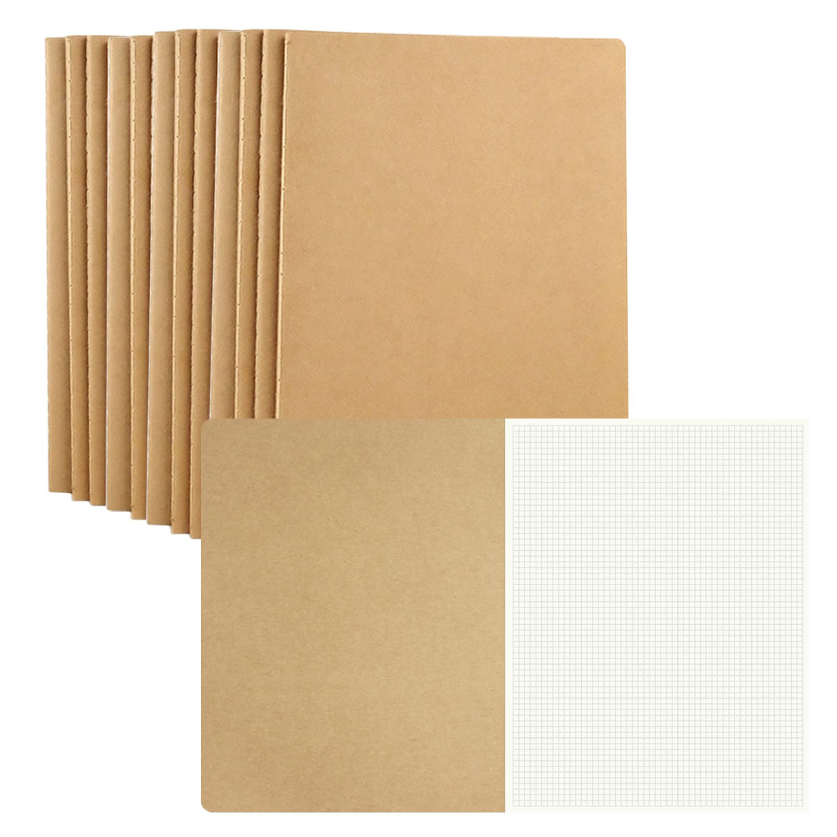 zmybcpack 12 Pack 8.5x11 inch Large Graph Paper Notebook Journals Bulk