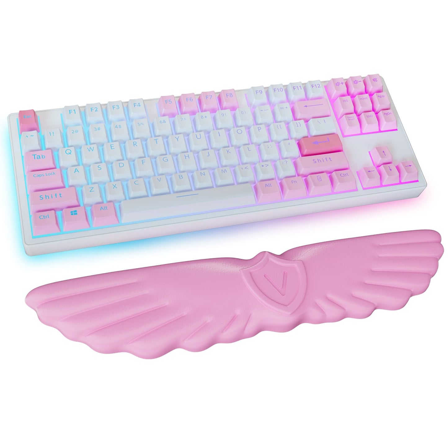 Sushret Angel Wing Cloud Keyboard Wrist Rest, Soft Leather Memory Foam Keyboard Wrist Support for