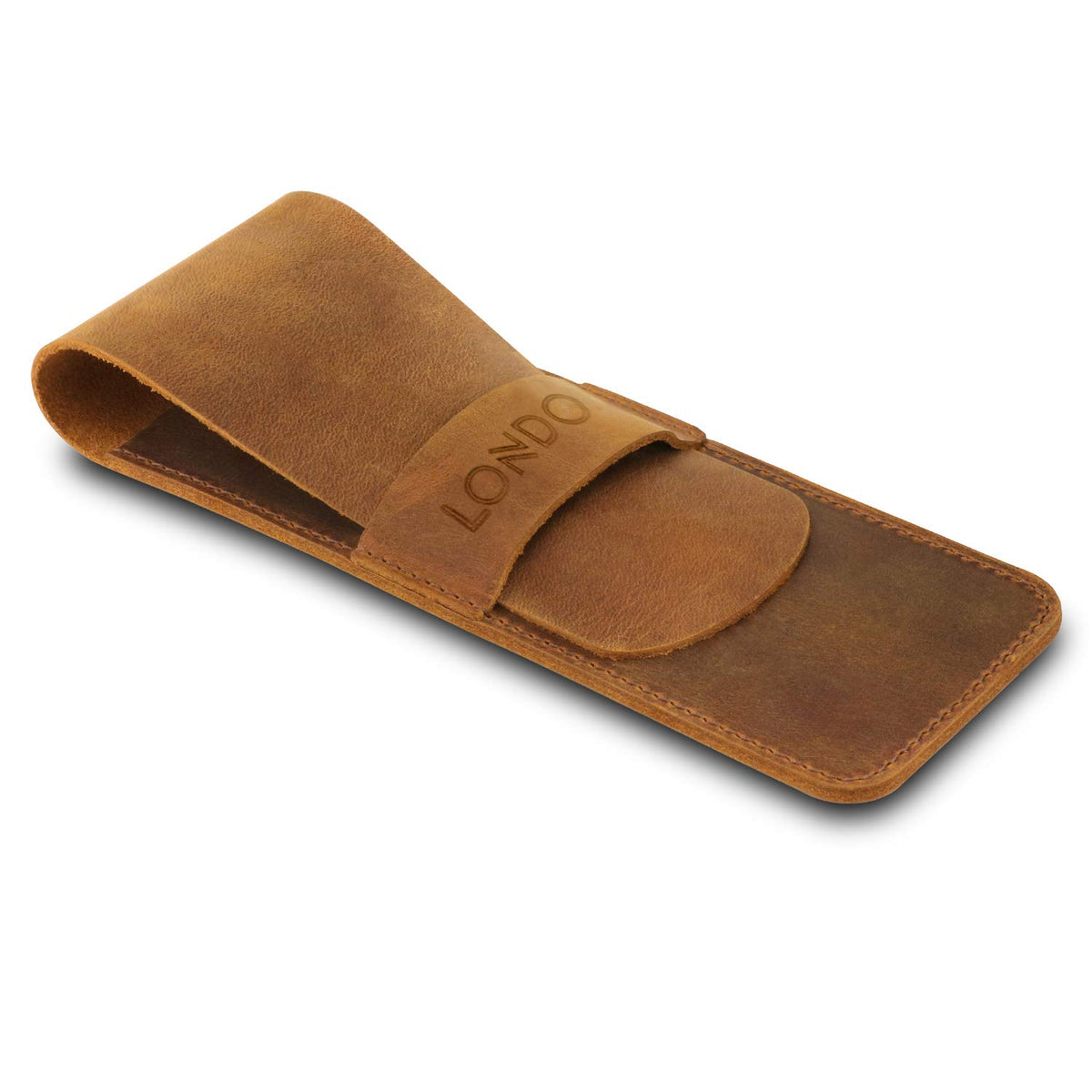 Londo Genuine Leather Pen and Pencil Case with Tuck in Flap, Stationery Bag