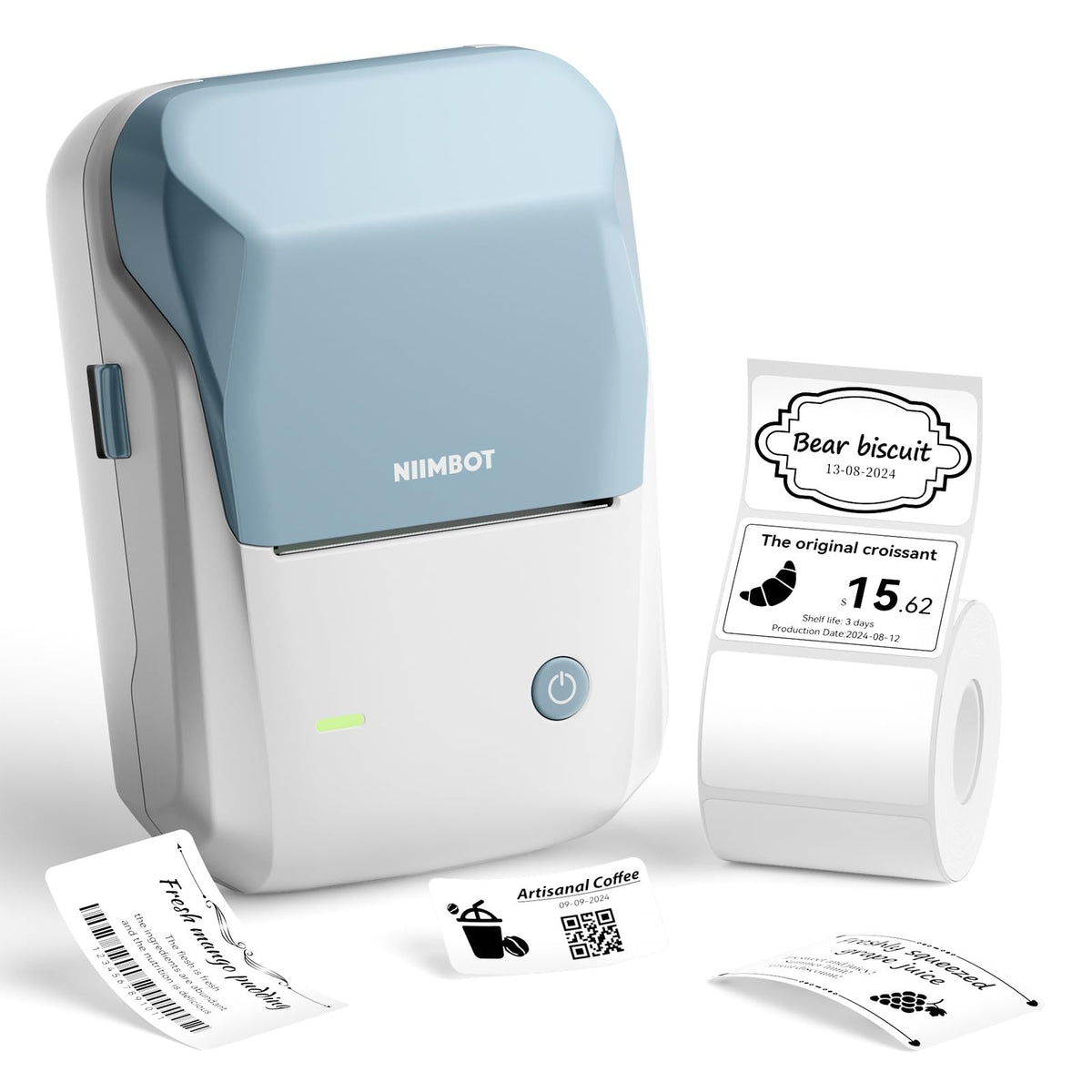 NIIMBOT B1 Label Maker,2 Inch Bluetooth Thermal Label Printer,Sky Blue