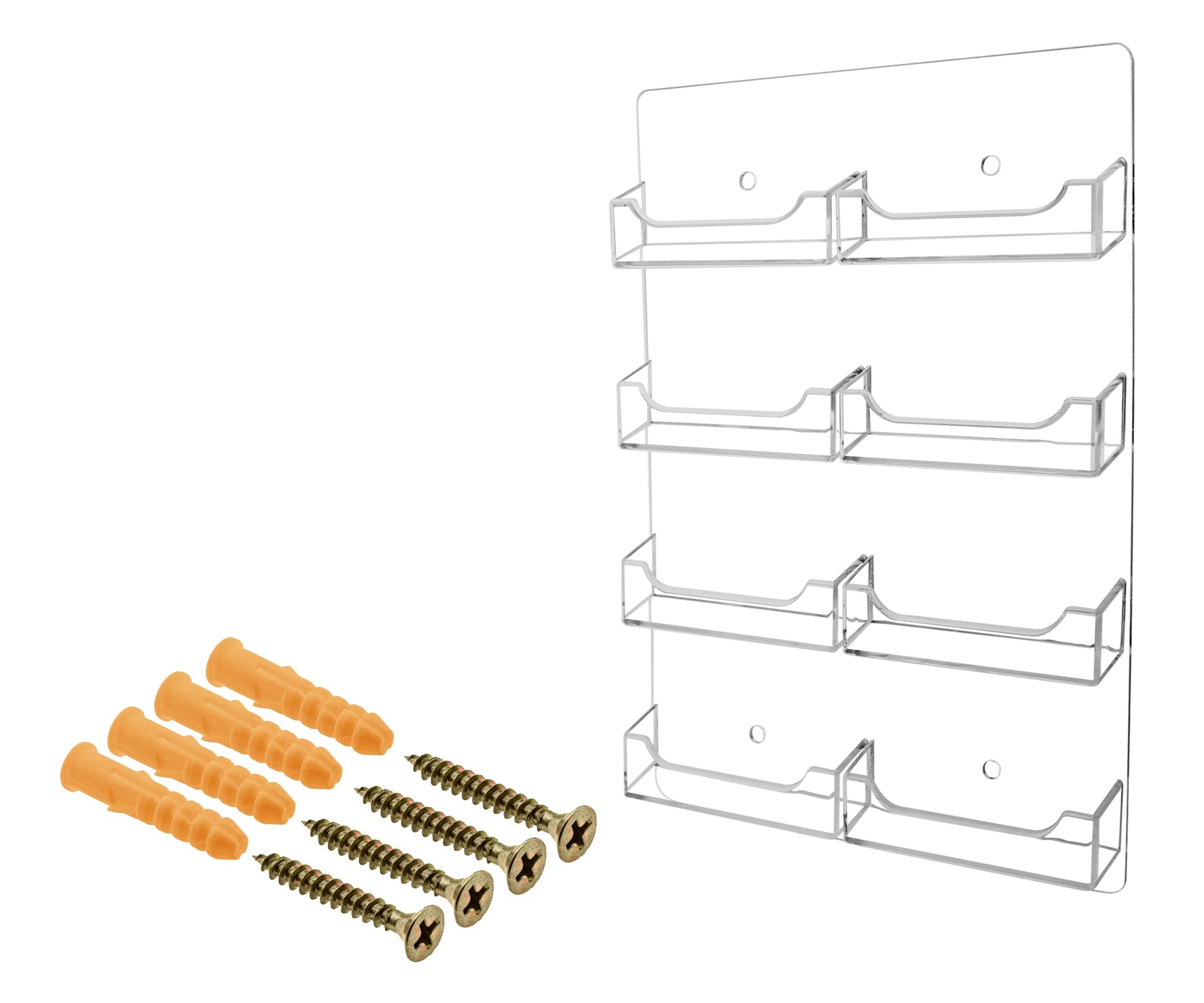 Marketing Holders Wall Business Card Holder with Hanging Hardware for 3.5" x 2" Gift Cards Clear