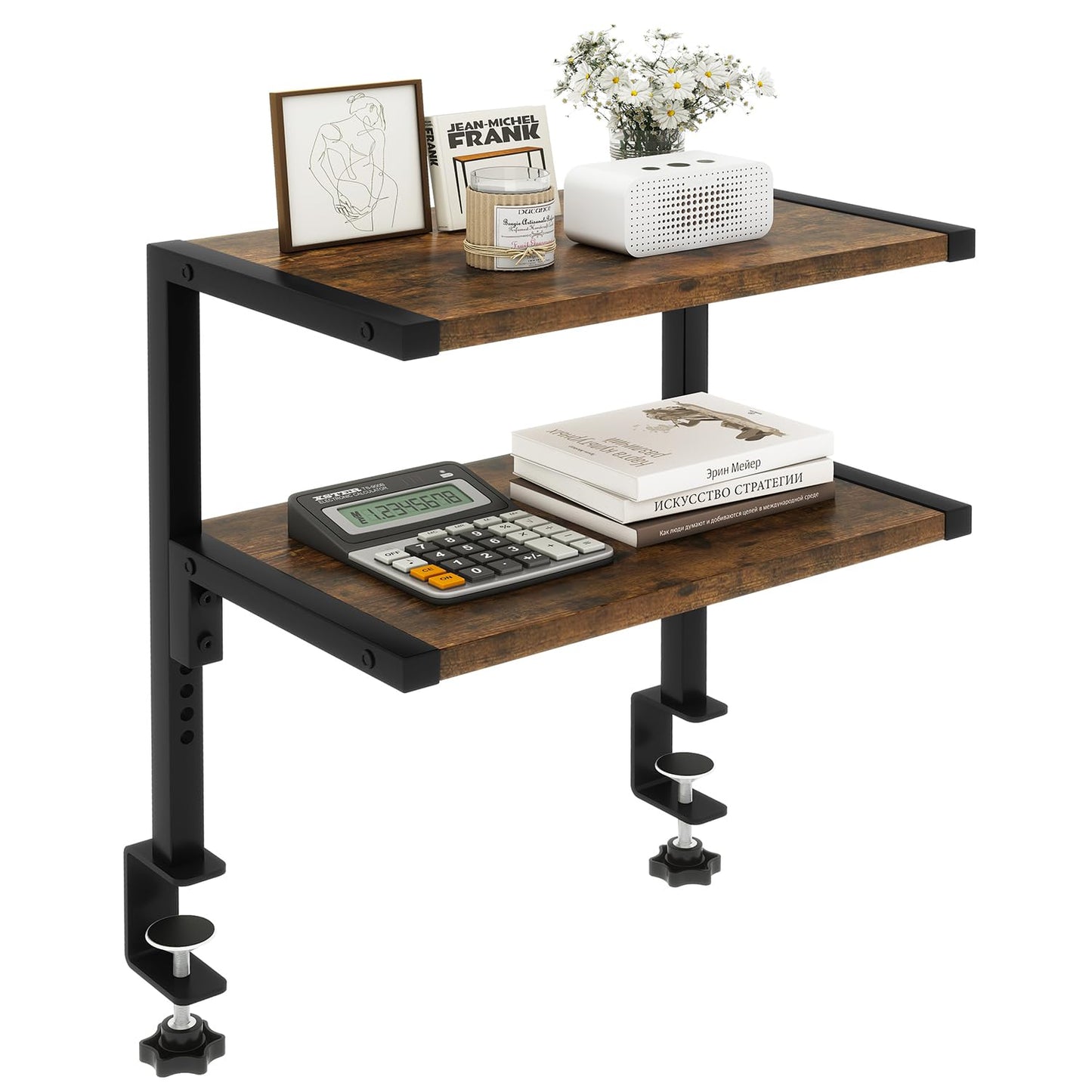 IBUYKE Clamp on Desk Organizer Shelf,Desk Extender Shelves UTMZ007H