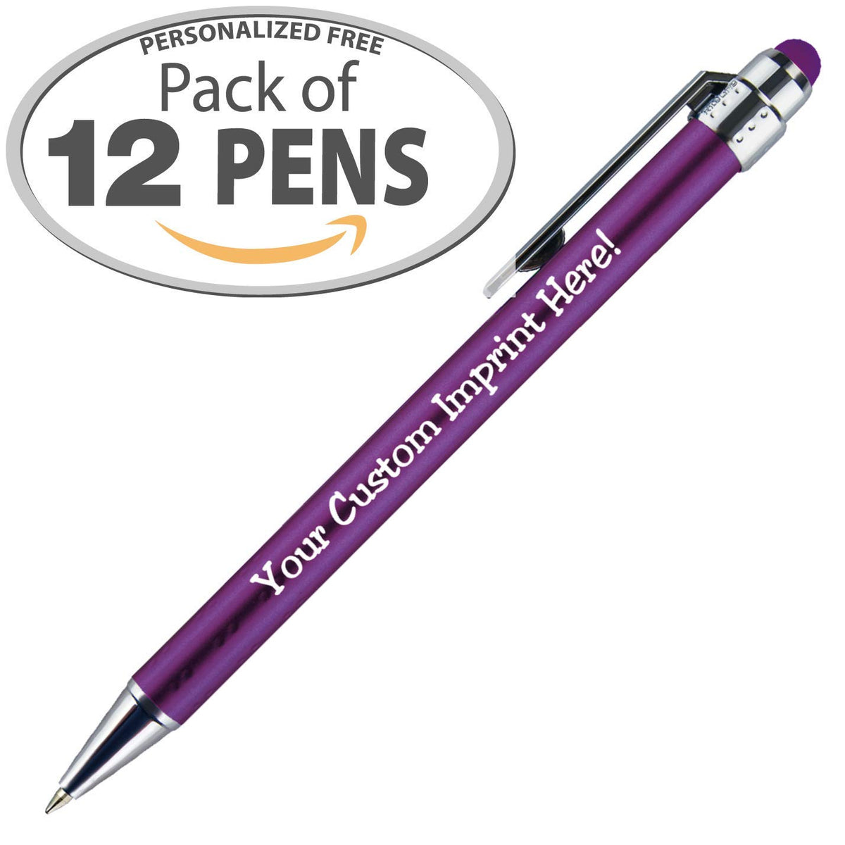 Personalized Pens with Stylus Tip -Bright Vibes- Click action - Custom - Black writing - Printed
