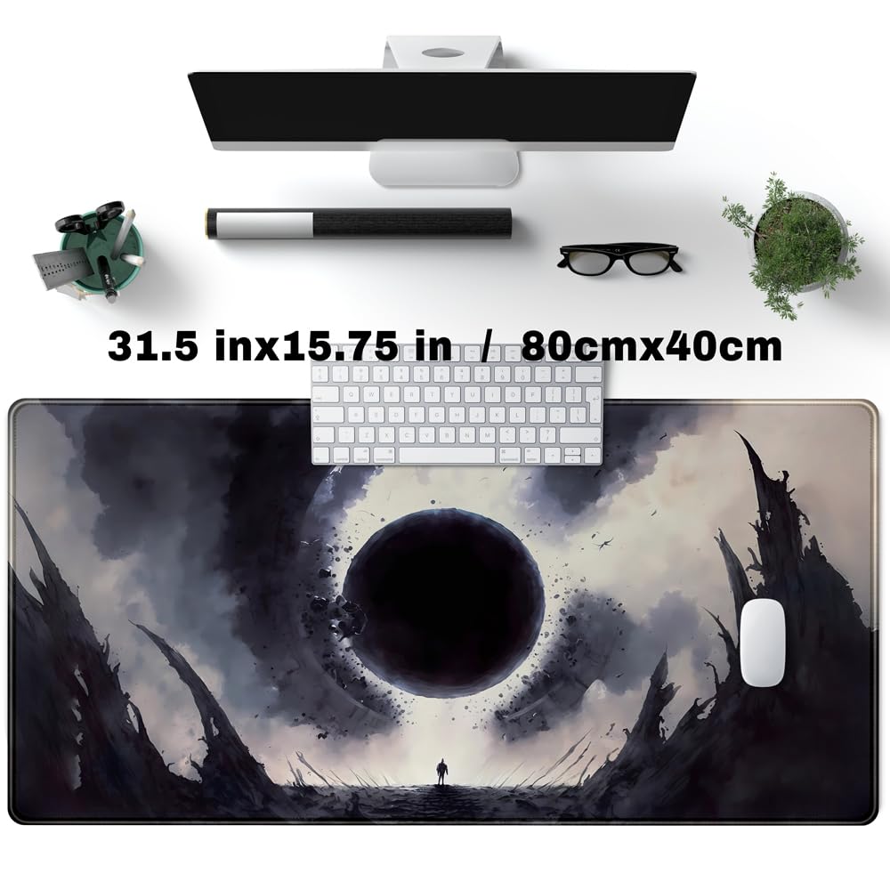 Black Moon Mousepad Gaming MTG Playmat Desk Mat Original Aesthetics Mouse Pad Large Gaming Mouse