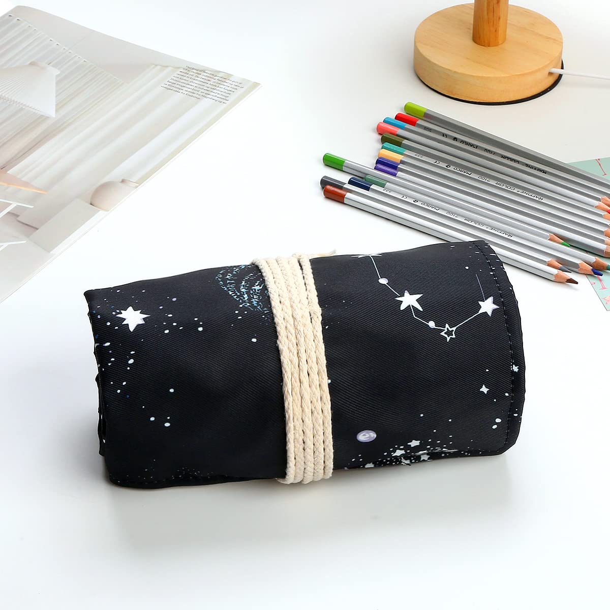 Lbxgap 168 Slot Pencil Roll Wrap Up Pencil Pouches Holder