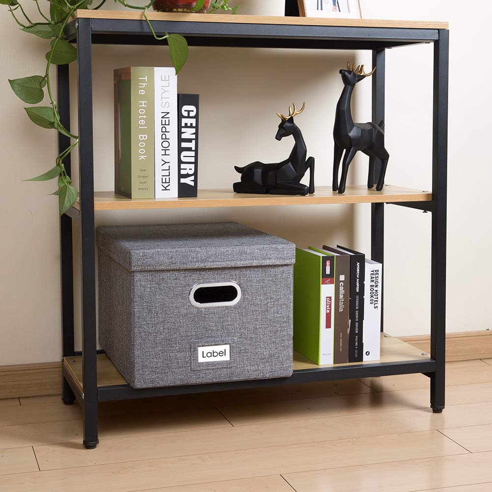 PRANDOM File Organizer Box - Set of 1 Collapsible Decorative Linen Filing Storage Hanging File