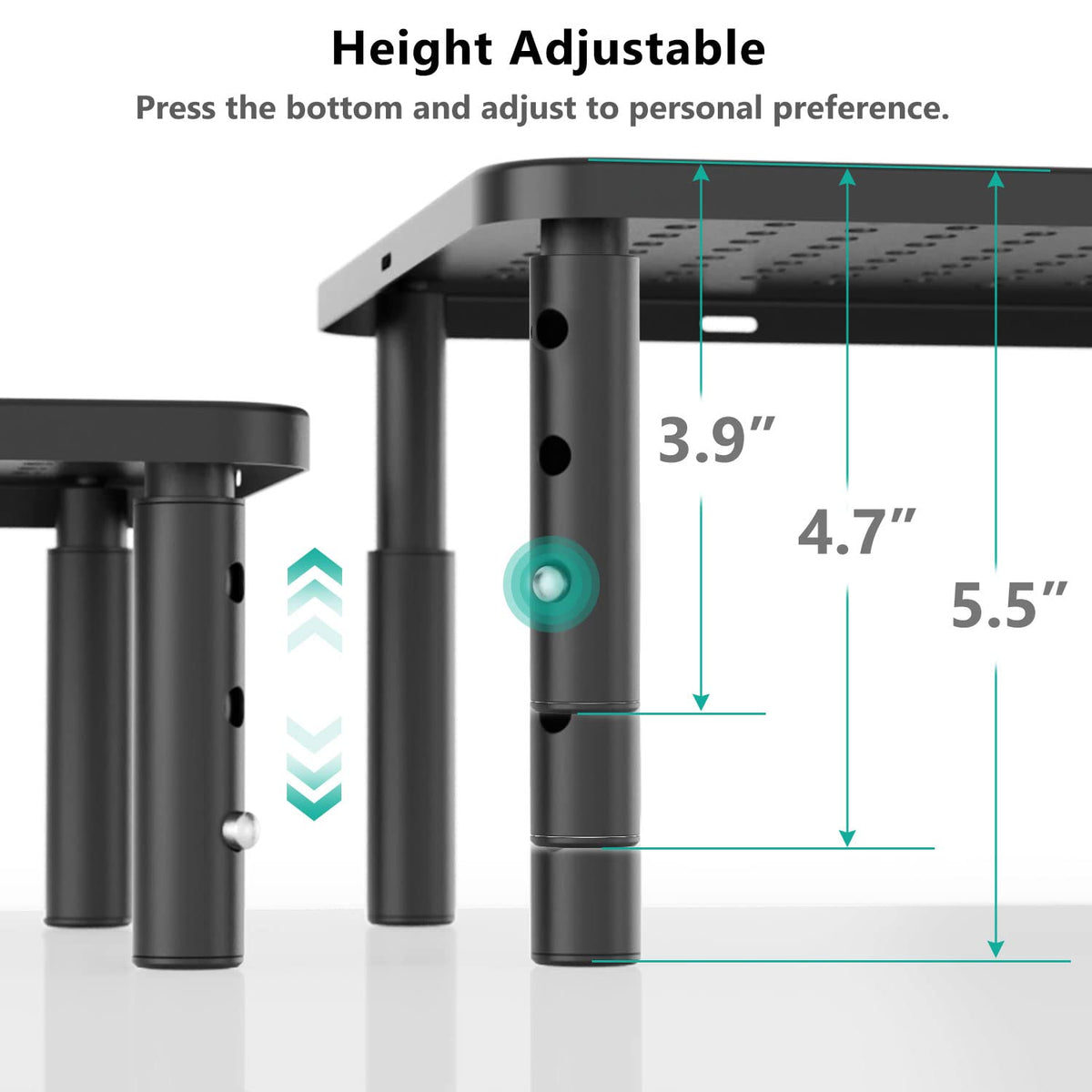 WALI Desk Organizer, 1 Tier Computer Monitor Stand for Desk, Desk Monitor Riser 3 Height