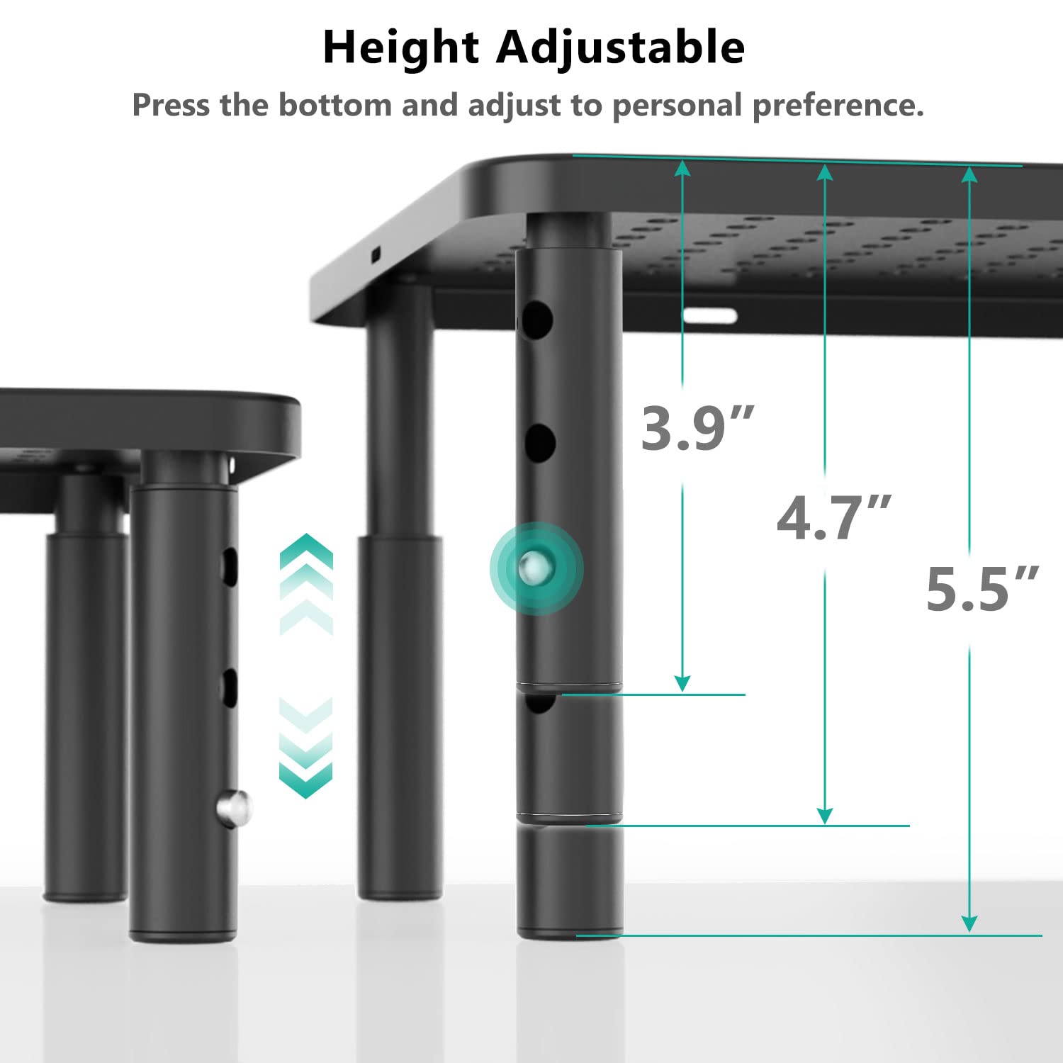 WALI Desk Organizer, 1 Tier Computer Monitor Stand for Desk, Desk Monitor Riser 3 Height