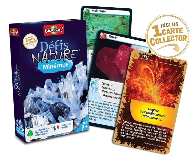 Bioviva 280198 Challenges Nature-Minerals Card Game, Multi-Color, 7,2 x 2 x 11,4