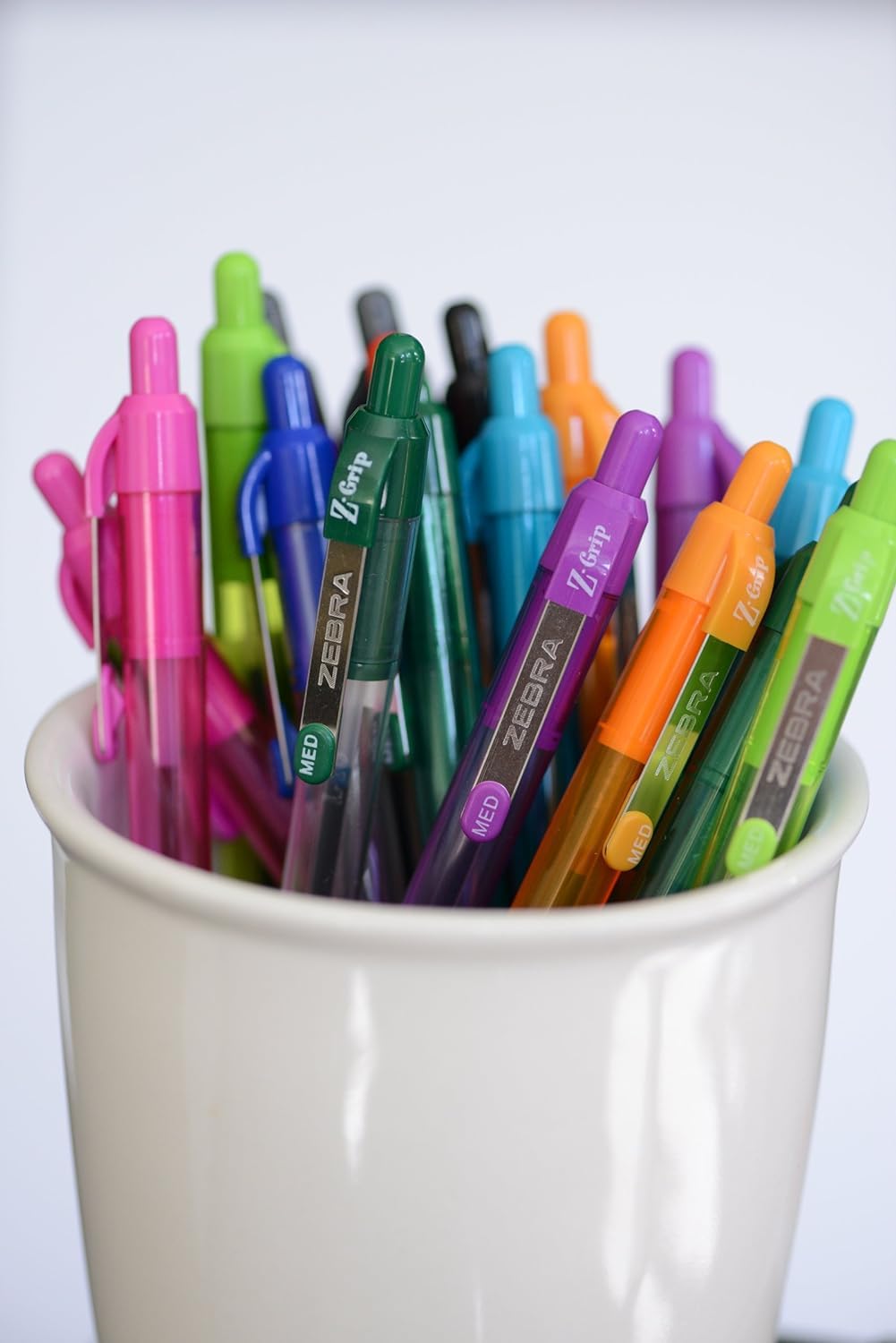 Zebra Pen Z-Grip Retractable Ballpoint Pens, Medium Point 1.0 mm, Assorted Colors, Pack of 40