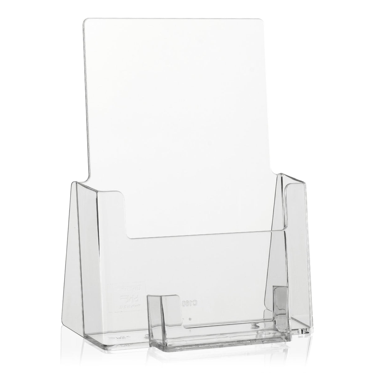 taymar DIN A5 brochure Stand, Flyer Stand with Business Card Compartment, Transparent brochure