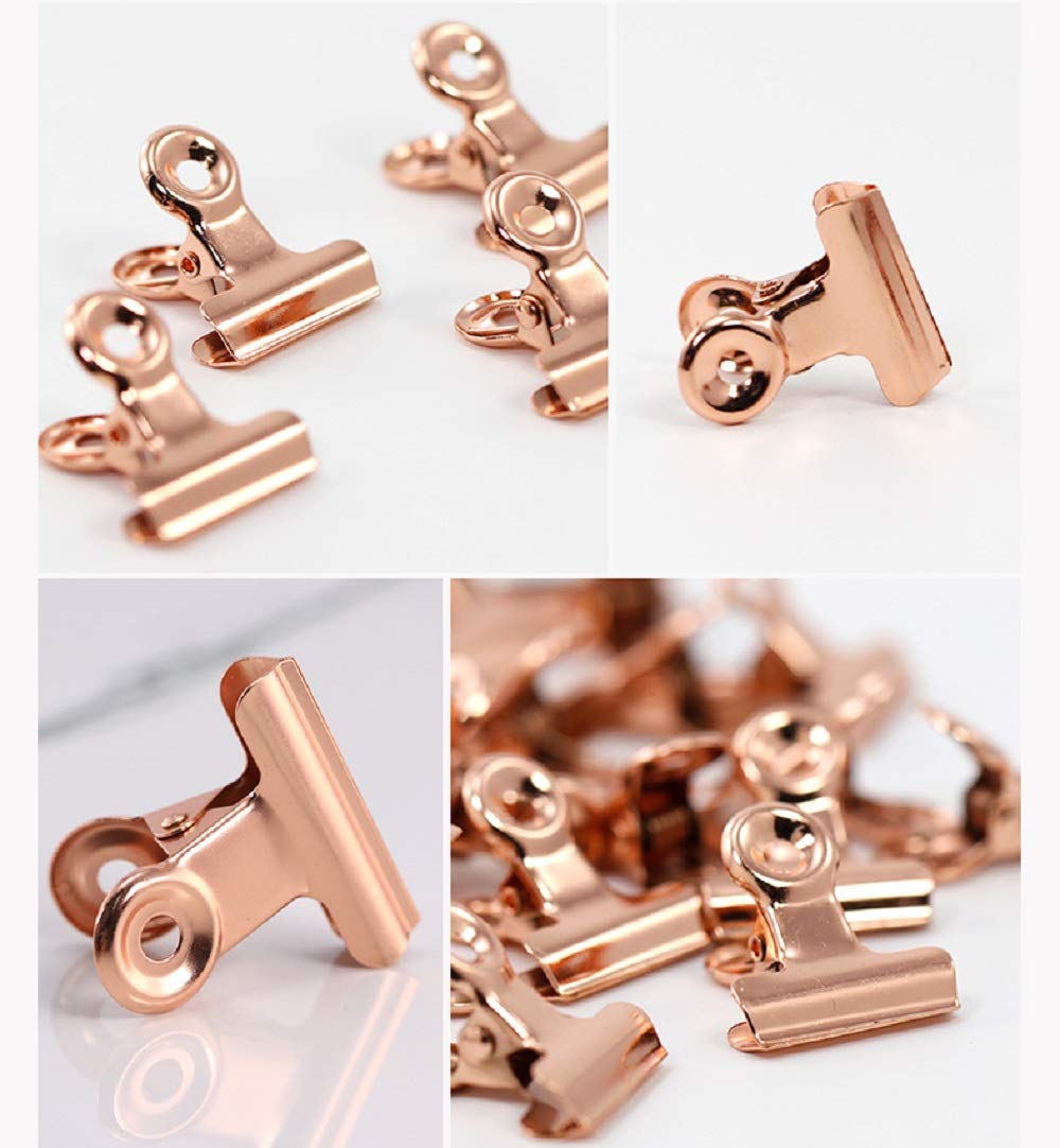 YUCHIYA 20 Pack Bulldog Clips with Push-pins for Corkboard,Metal Clips for Crafts, Metal Binder