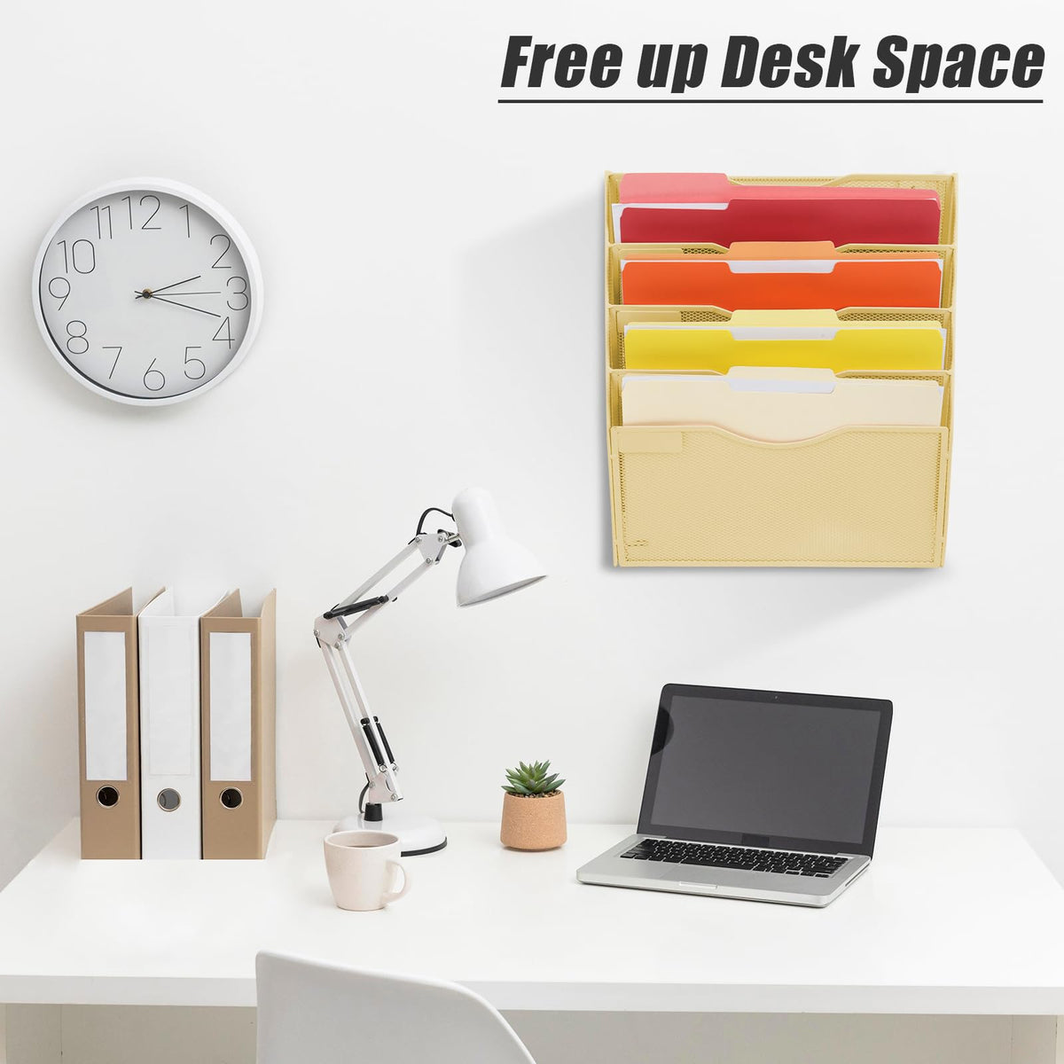 EASEPRES 5 Pocket Mesh Hanging Wall File Organizer, Wall Mounted Mail Paper Document Folder Holder