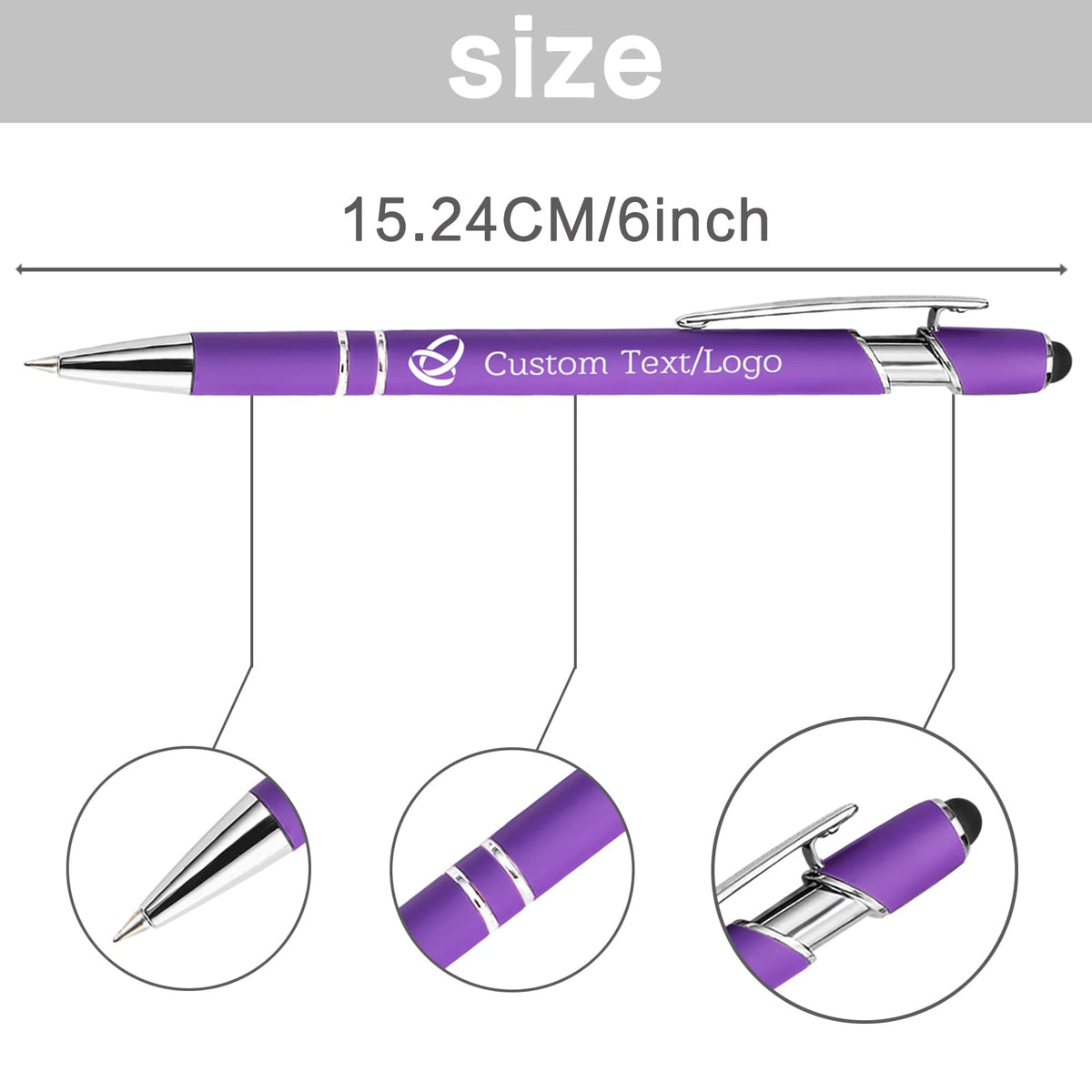 Xsersao 30PCS Personalized Custom Pens with Name Logo Engraved Pen Bulk Customized Ballpoint Pens