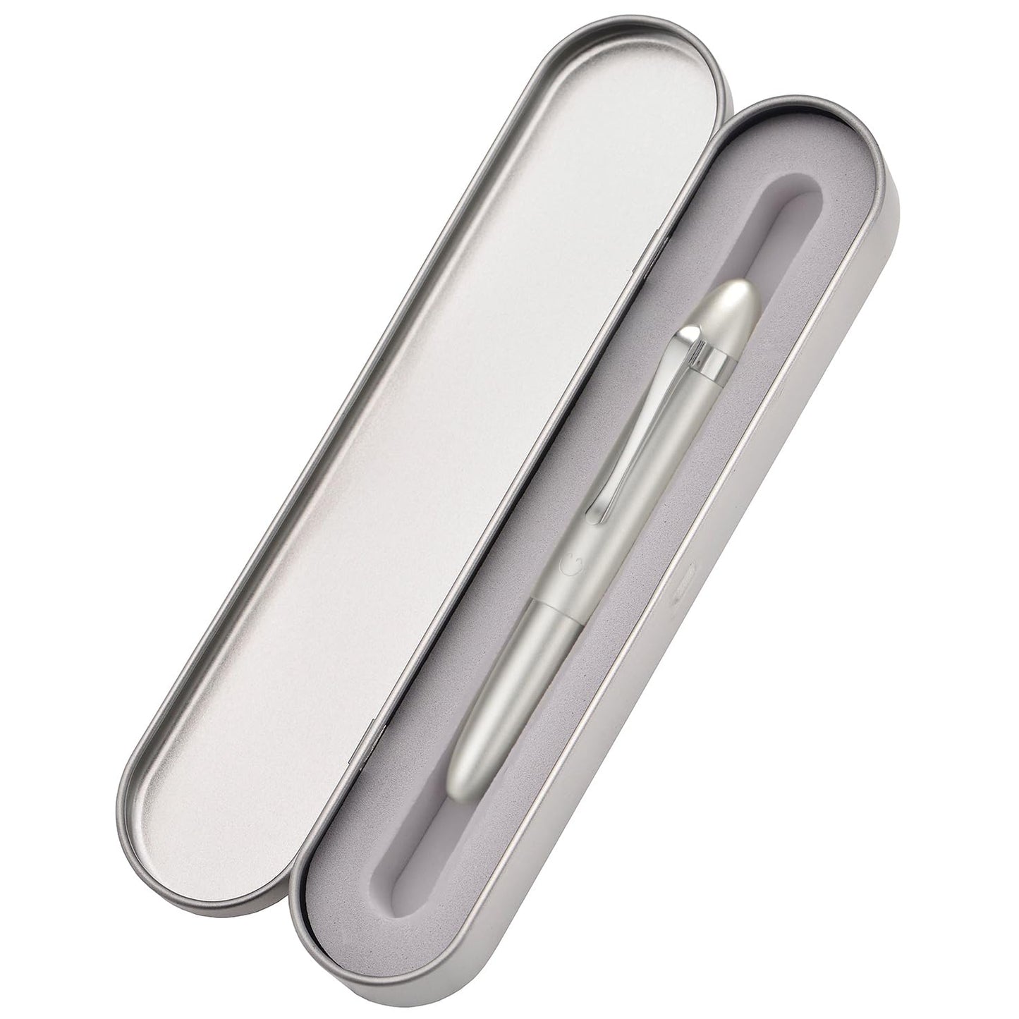 HONG DIAN M1 Fountain Pen Extra Fine Nib, Silver & Submarine Shape Aluminium Short Mini Pocket