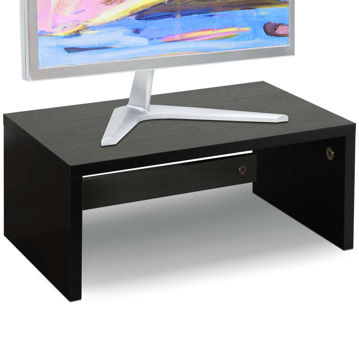 TEAMIX 6.7 inch Tall Monitor Stand Riser, Wood Shelf Riser, Desk Organizer