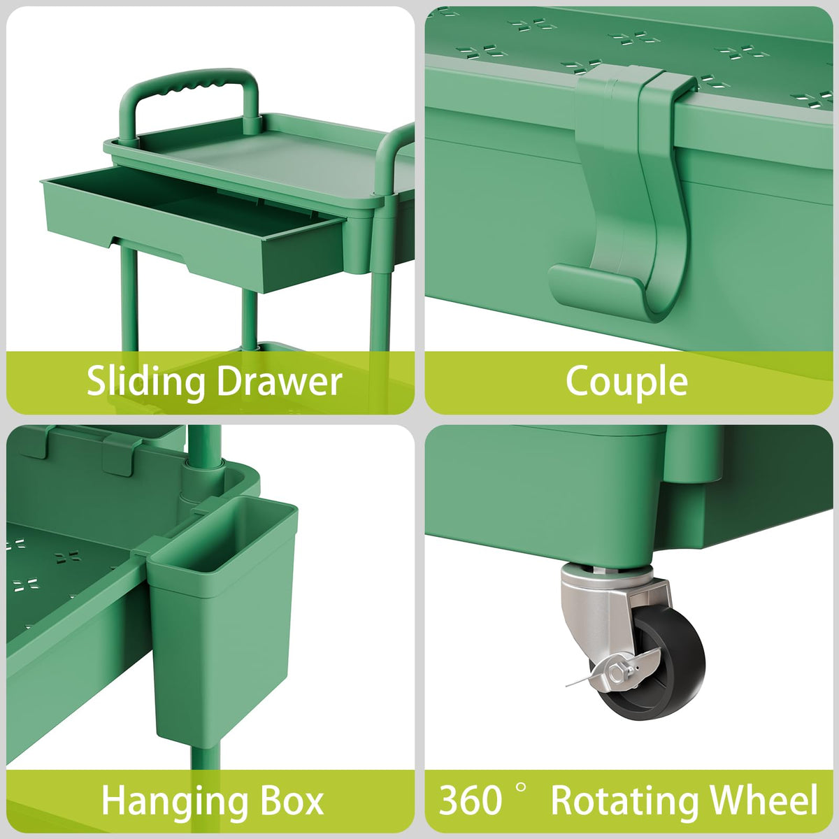 Sorgion 5 Tier Rolling Cart Organizer,Bathroom Cart Organizers with Wheels Laundry Room