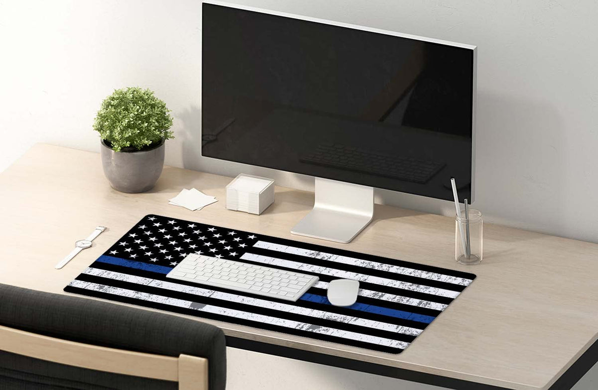 SSOIU Desk Mat, Extended Gaming Mouse Pad 35.5x15.7 in, Large Non-Slip Rubber Base Mousepad with