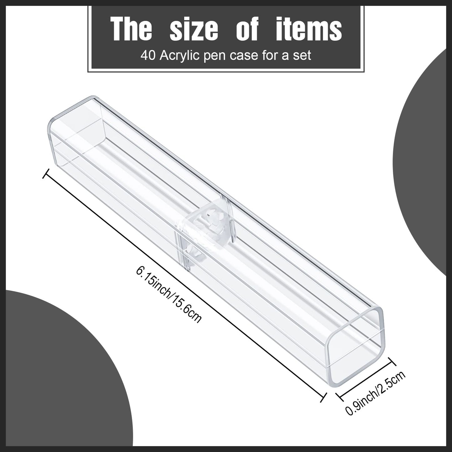 Spakon 40 Pieces Pen Gift Boxes, Acrylic Plastic Pen Cases Storage Plastic Pencil Box Case