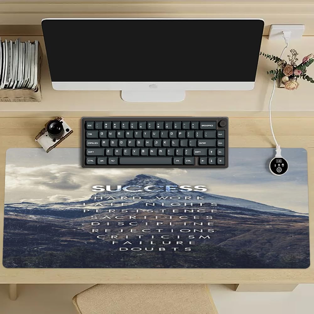 Reateforin Success Mountain Desk Mat,Inspirational Large Mouse Pad 31.5"x15.7" Extended Gaming