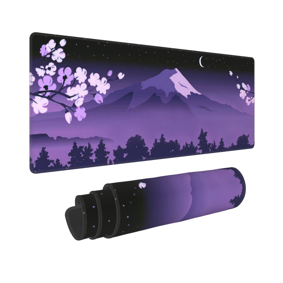 Purple Japanese Fuji Cherry Blossom Large Mouse Pad XL Extended Gaming Mouse Pad Mat Desk Pad with