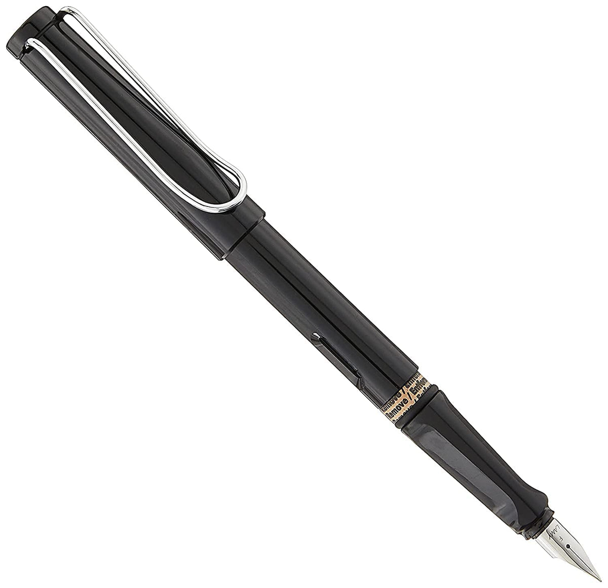 Lamy Safari Fountain Pen (19F) Black + 5 Black Ink Cartridges, (Model: L19BKF)