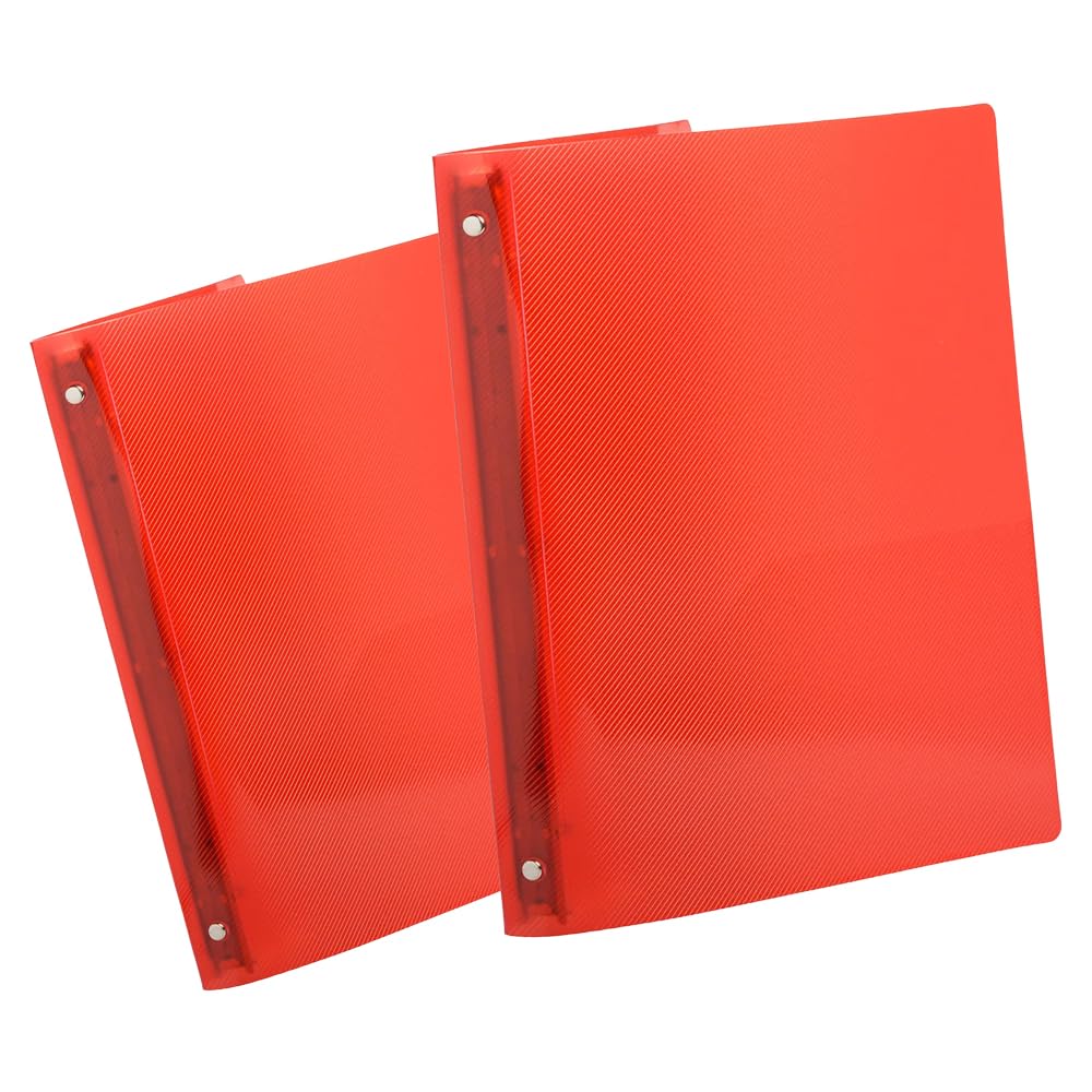 JAM PAPER Plastic 0.75 inch Binders - Red 3 Ring Binders - 2/Pack